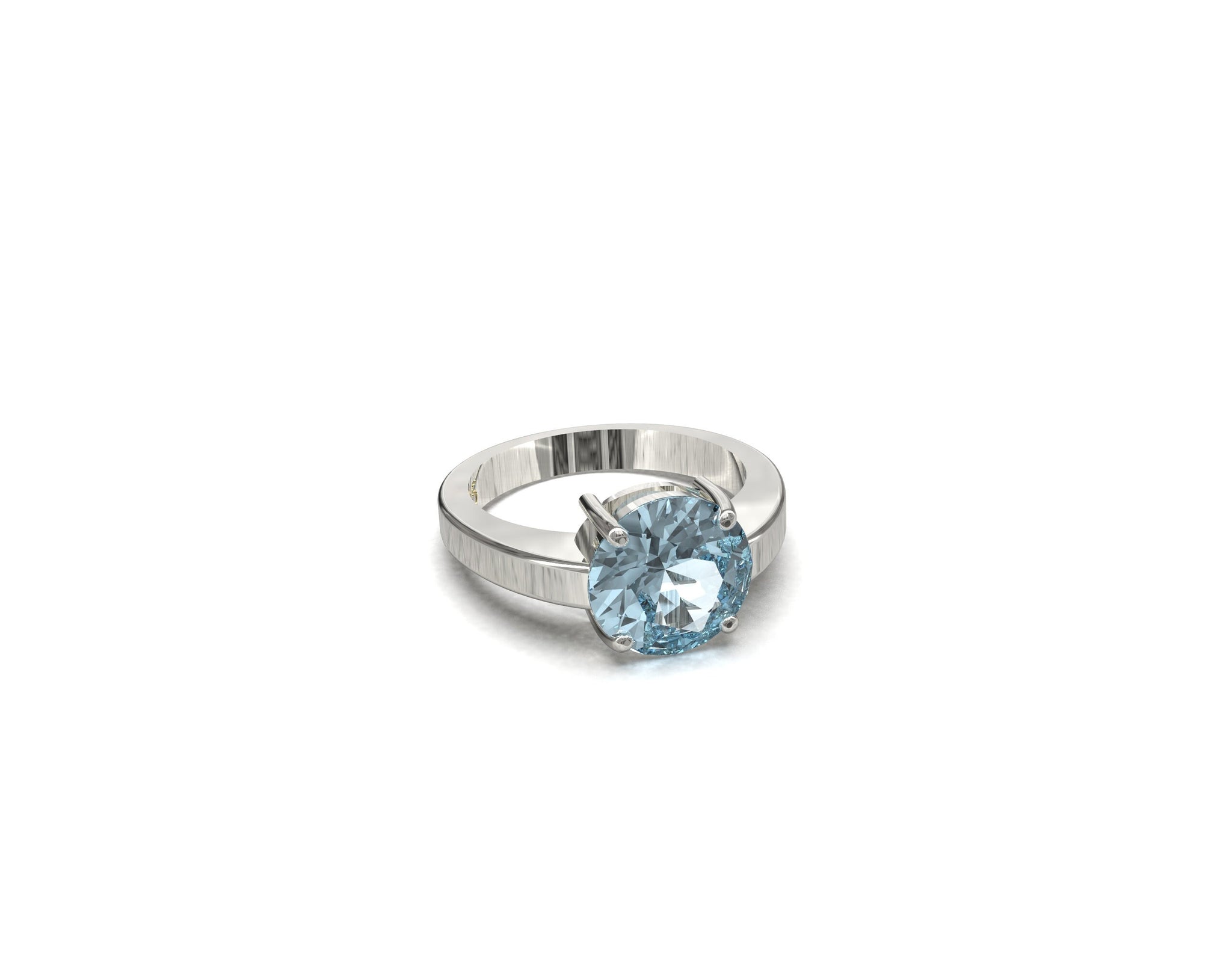 Silver Blue Topaz Ring 925 Sterling Silver Blue Topaz Promise Ring 10 mm Round 4 Ct Natural Blue Topaz Band Blue Topaz Anniversary Ring