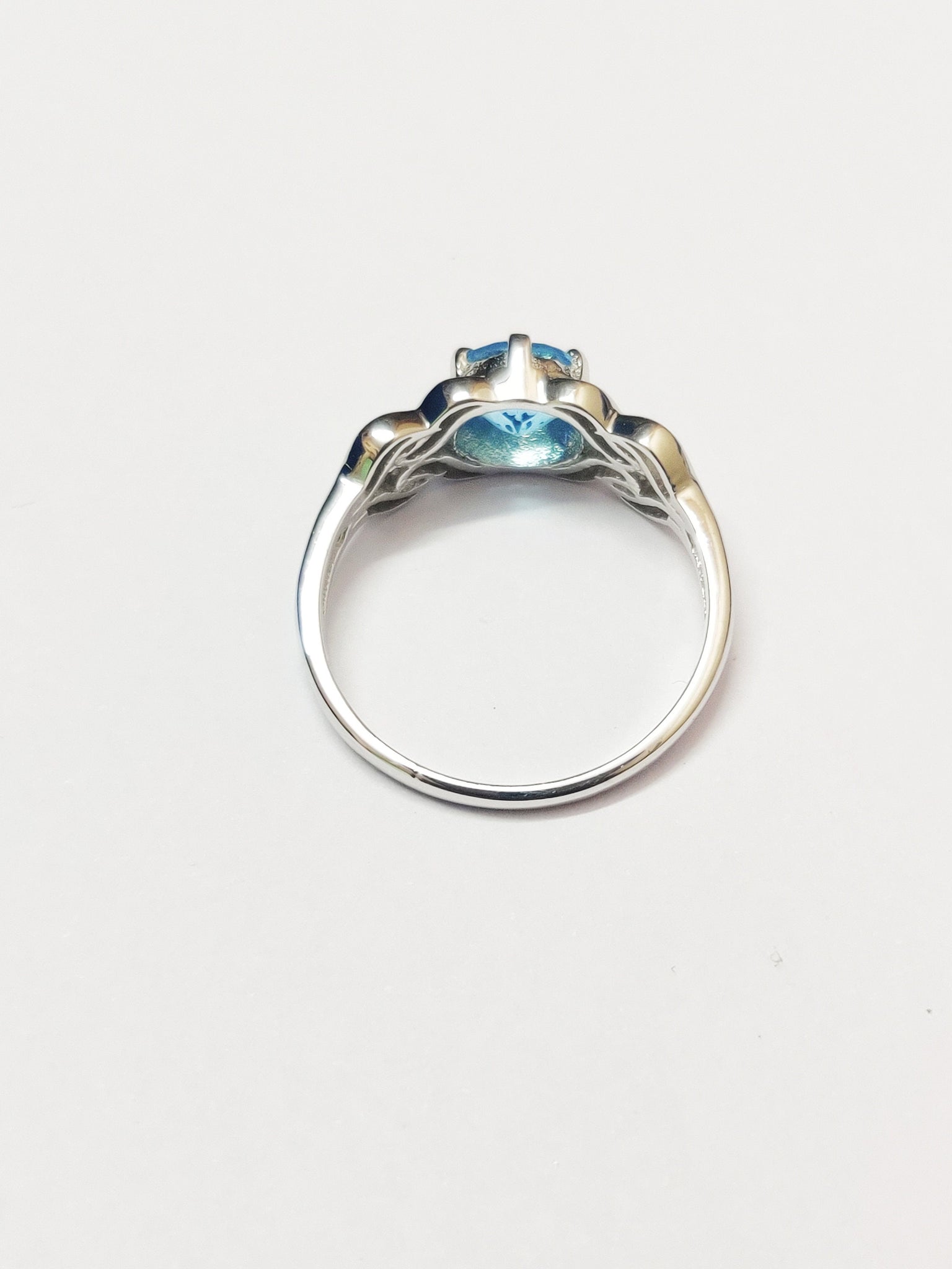 Silver Blue Topaz Ring 1.6 Ct Blue Topaz Silver Ring Unique Silver Blue Topaz Ring Heavy Blue Topaz Ring Men Anniversary Gift Men