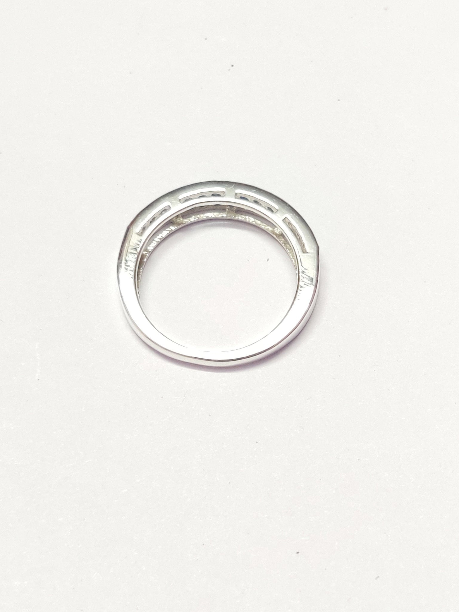 Sterling Silver Blue Sapphire Wedding Band Engagement Band Pave Sapphire Ring 925 Sterling Silver Blue Sapphire Band September Birthstone