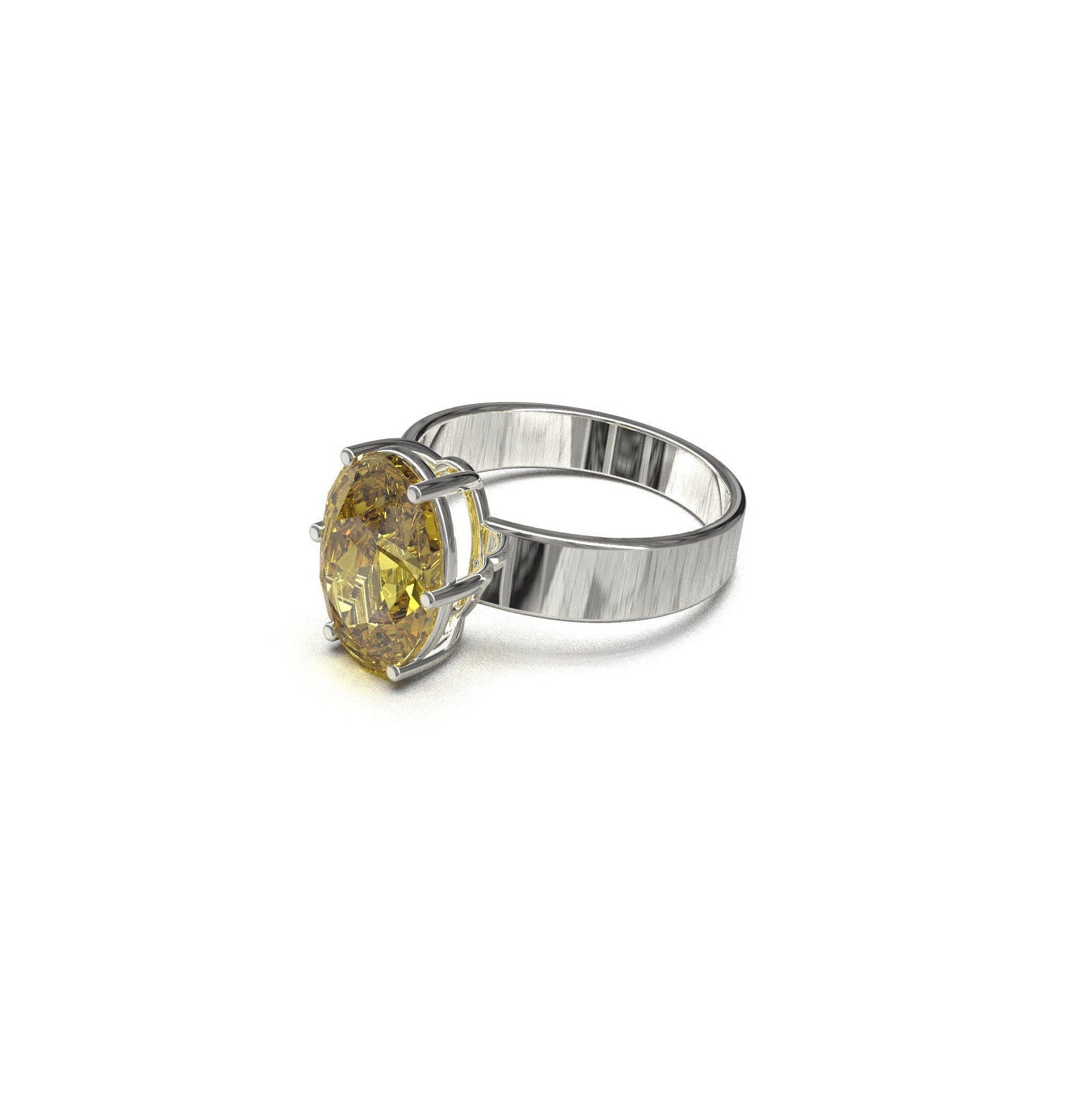 Sterling Silver Citrine Ring 10x14 mm Oval 4.65ct Natural Citrine Ring Gemstone Ring November Birthstone Large Citrine Ring Citrine Jewelry