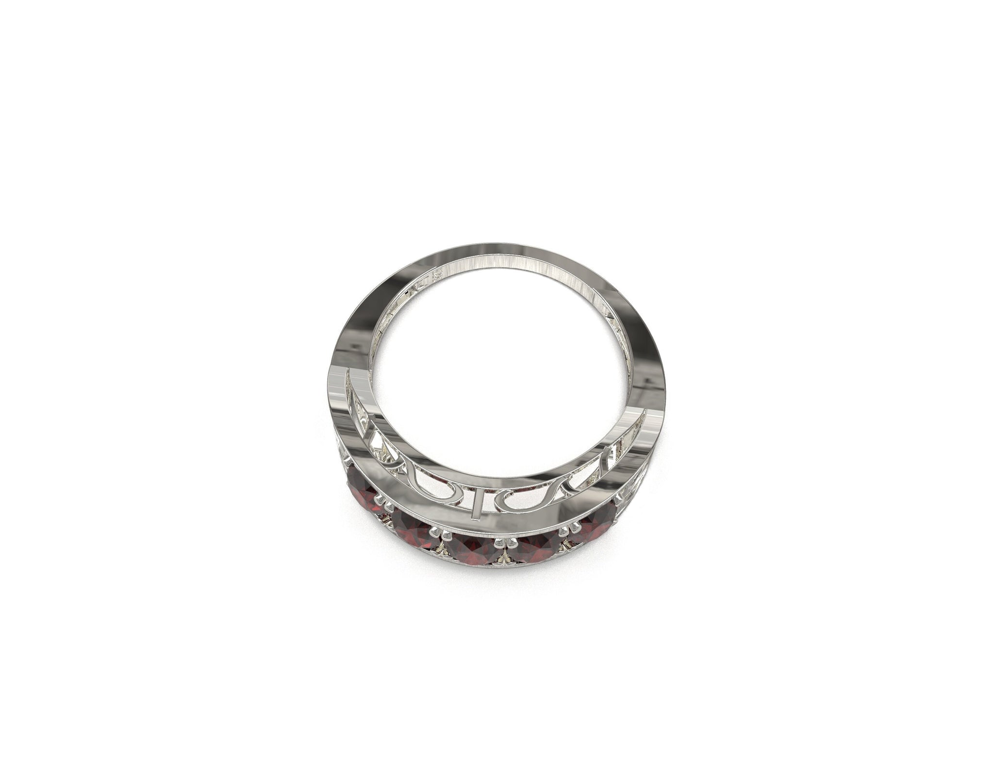 Silver Garnet Ring Natural Garnet Men Ring 5 Stone Garnet Ring 925 Sterling Silver Garnet Band Natural Garnet Ring January Birthstone Ring