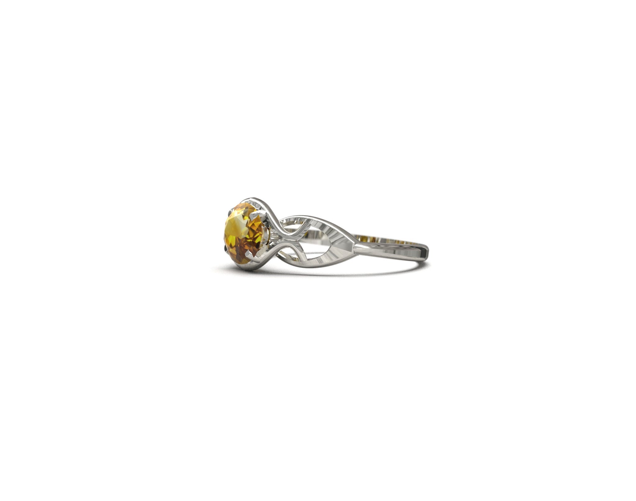 Citrine Ring Handmade Sterling Silver Citrine Ring 1.5 Ct Natural Citrine Ring Yellow Citrine Ring Anniversary Ring Citrine Soltaire Ring