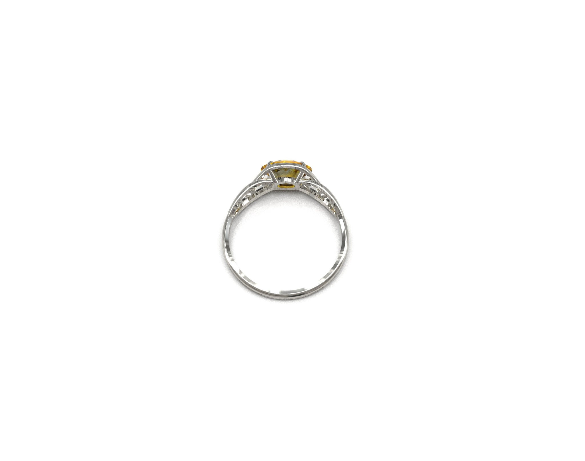 Citrine Ring Handmade Sterling Silver Citrine Ring 1.5 Ct Natural Citrine Ring Yellow Citrine Ring Anniversary Ring Citrine Soltaire Ring