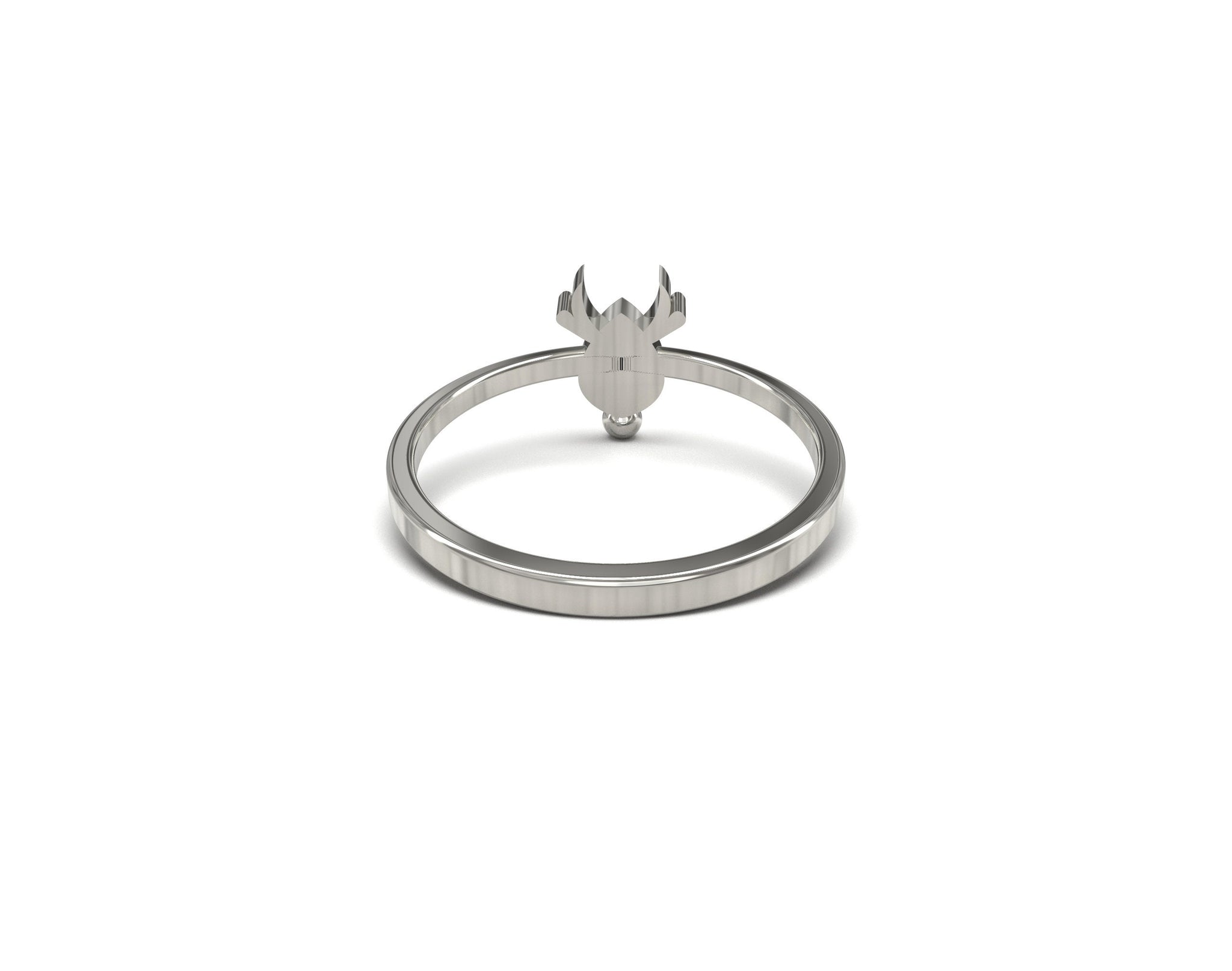 Silver Antler Ring Handmade Reindeer Ring 925 Sterling Silver Antler Ring Silver Cute Ring Anniversary Ring Christmas Ring Promise Ring