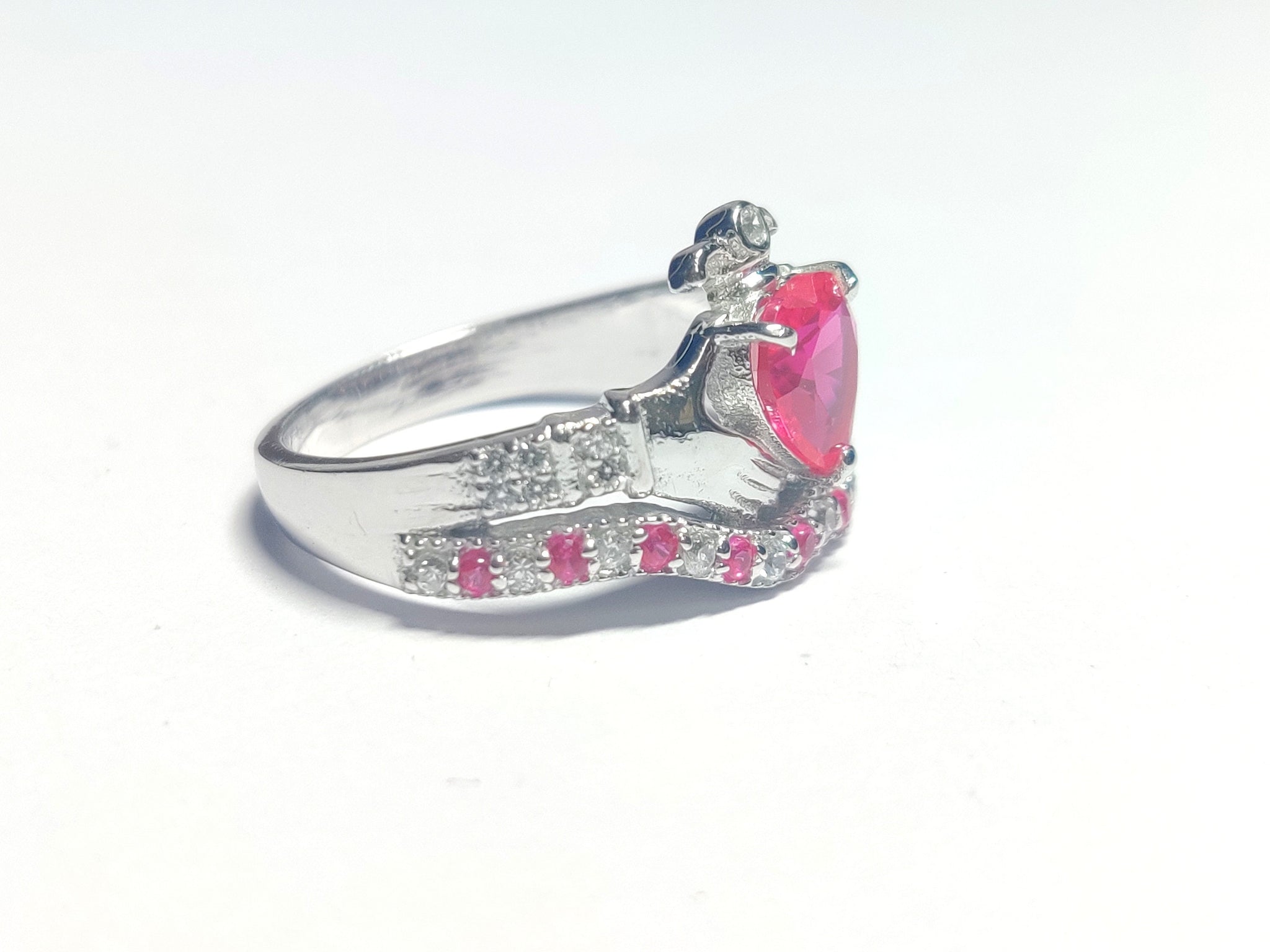Claddagh Ring Silver Claddagh Ring Pink Heart Claddagh Ring Silver Irish Claddagh Ring Crown Ring Silver Celtic Ring Irish Promise Ring