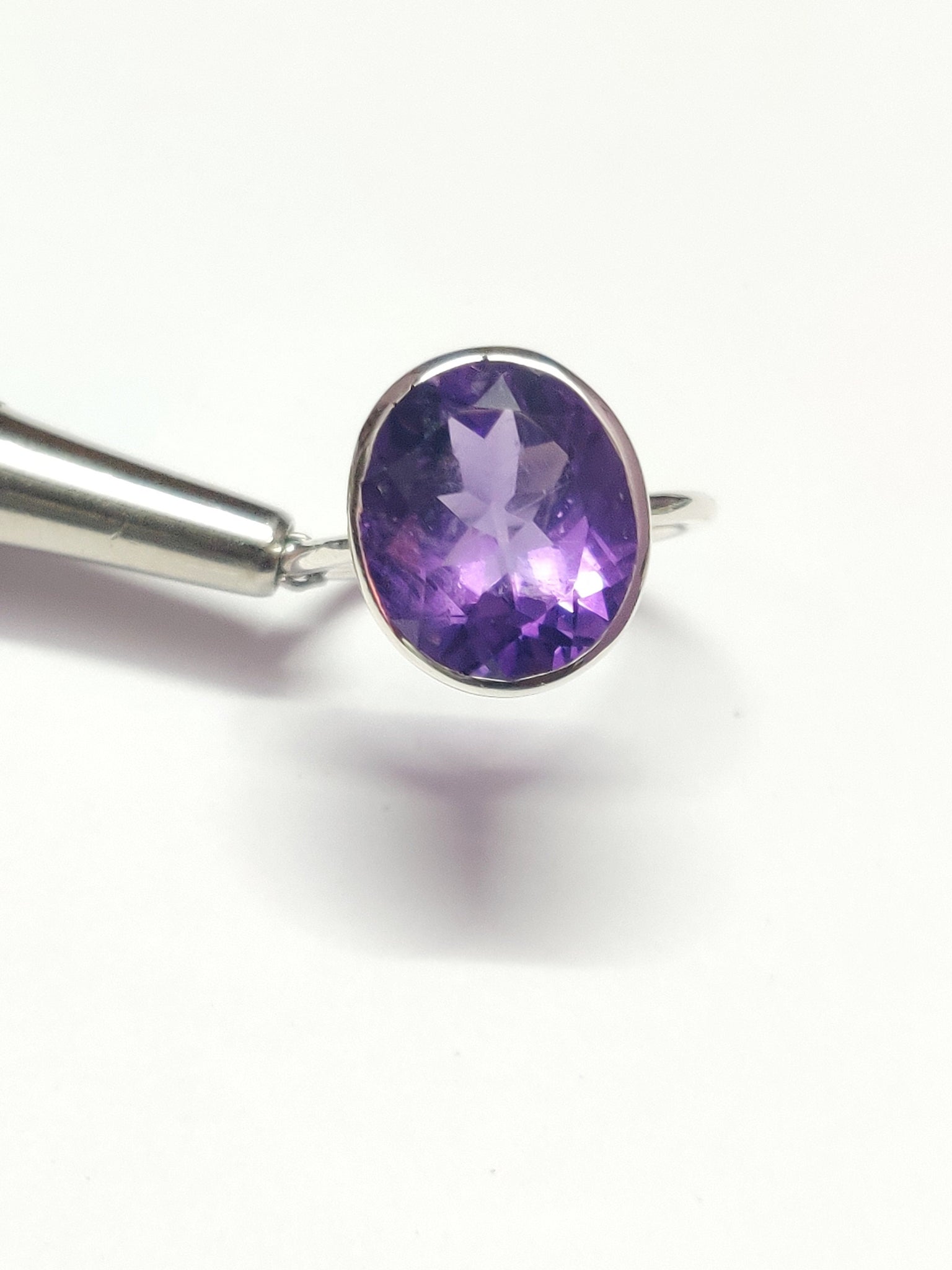 Amethyst Ring Silver Amethyst Ring 8 Ct Amethyst Large Amethyst Ring Silver Amethyst Statement Ring Amethyst Cocktail Ring Handmade Ring