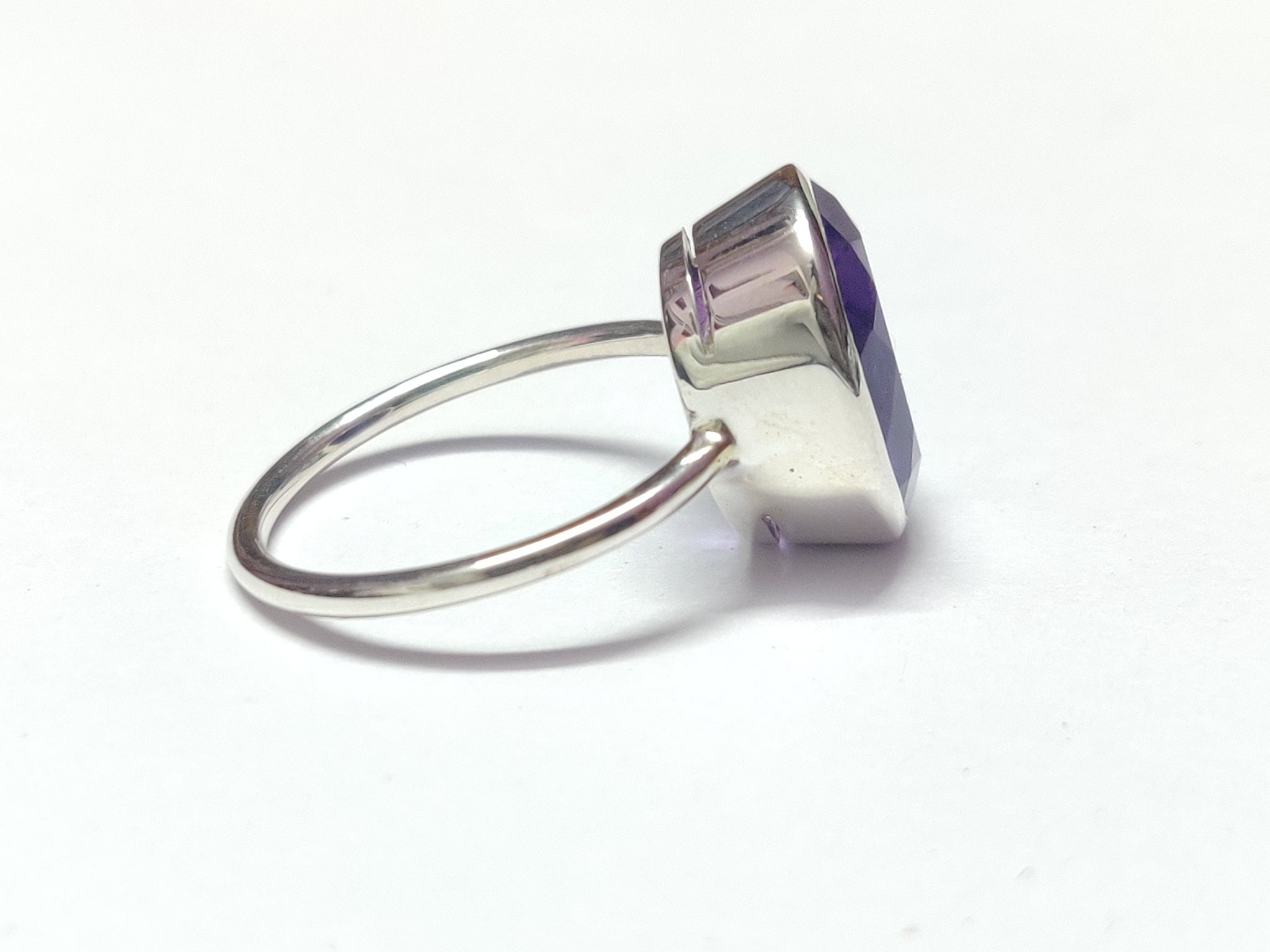 Amethyst Ring Silver Amethyst Ring 8 Ct Amethyst Large Amethyst Ring Silver Amethyst Statement Ring Amethyst Cocktail Ring Handmade Ring
