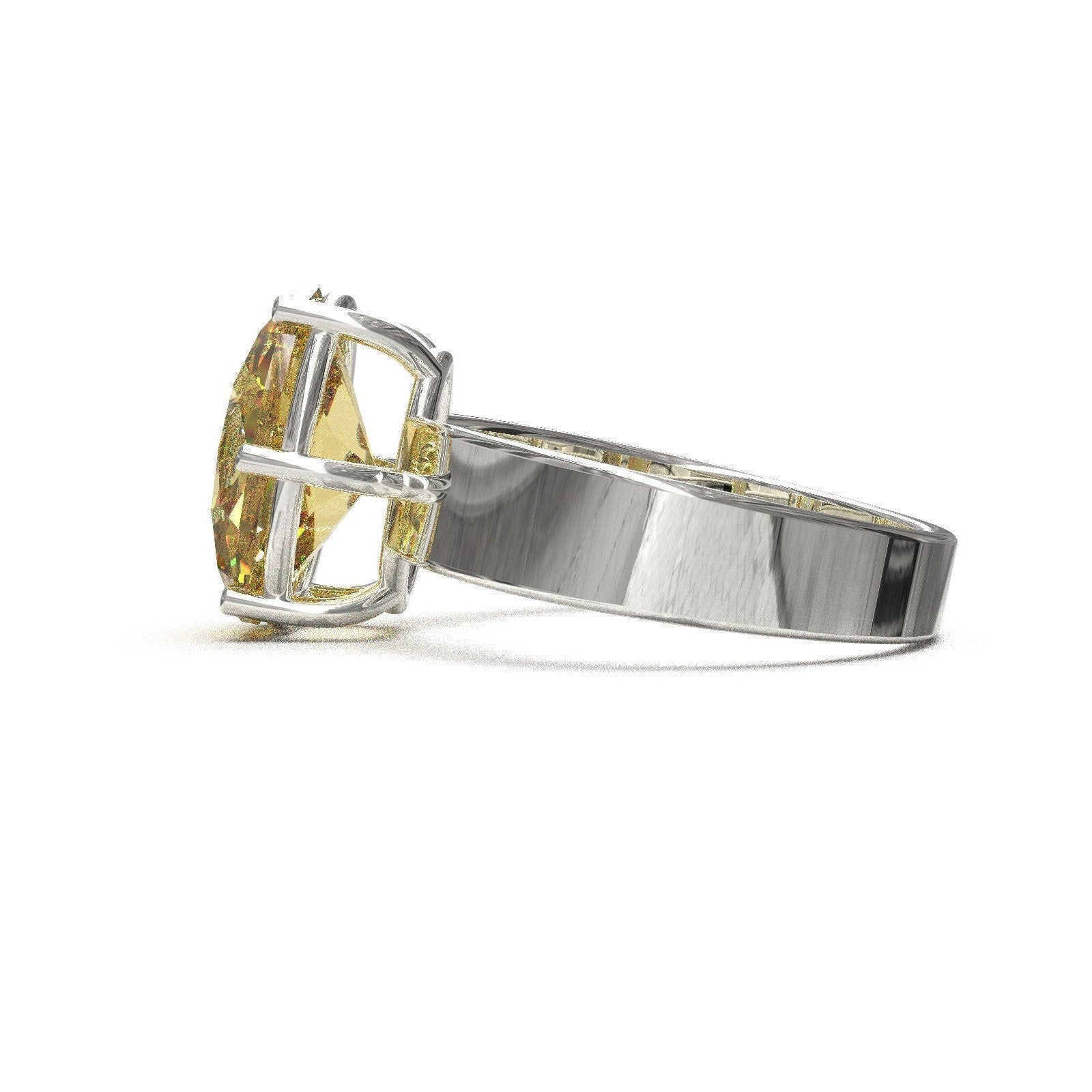 Sterling Silver Citrine Ring 10x14 mm Oval 4.65ct Natural Citrine Ring Gemstone Ring November Birthstone Large Citrine Ring Citrine Jewelry