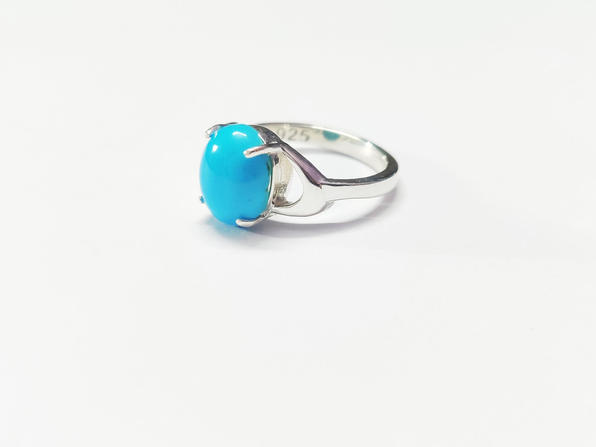 Turquoise Ring Silver Turquoise Band Turquoise Statement Ring Turquoise Cocktail Ring 3.5 Ct Natural Turquoise Ring 9x11 mm Oval Turquoise