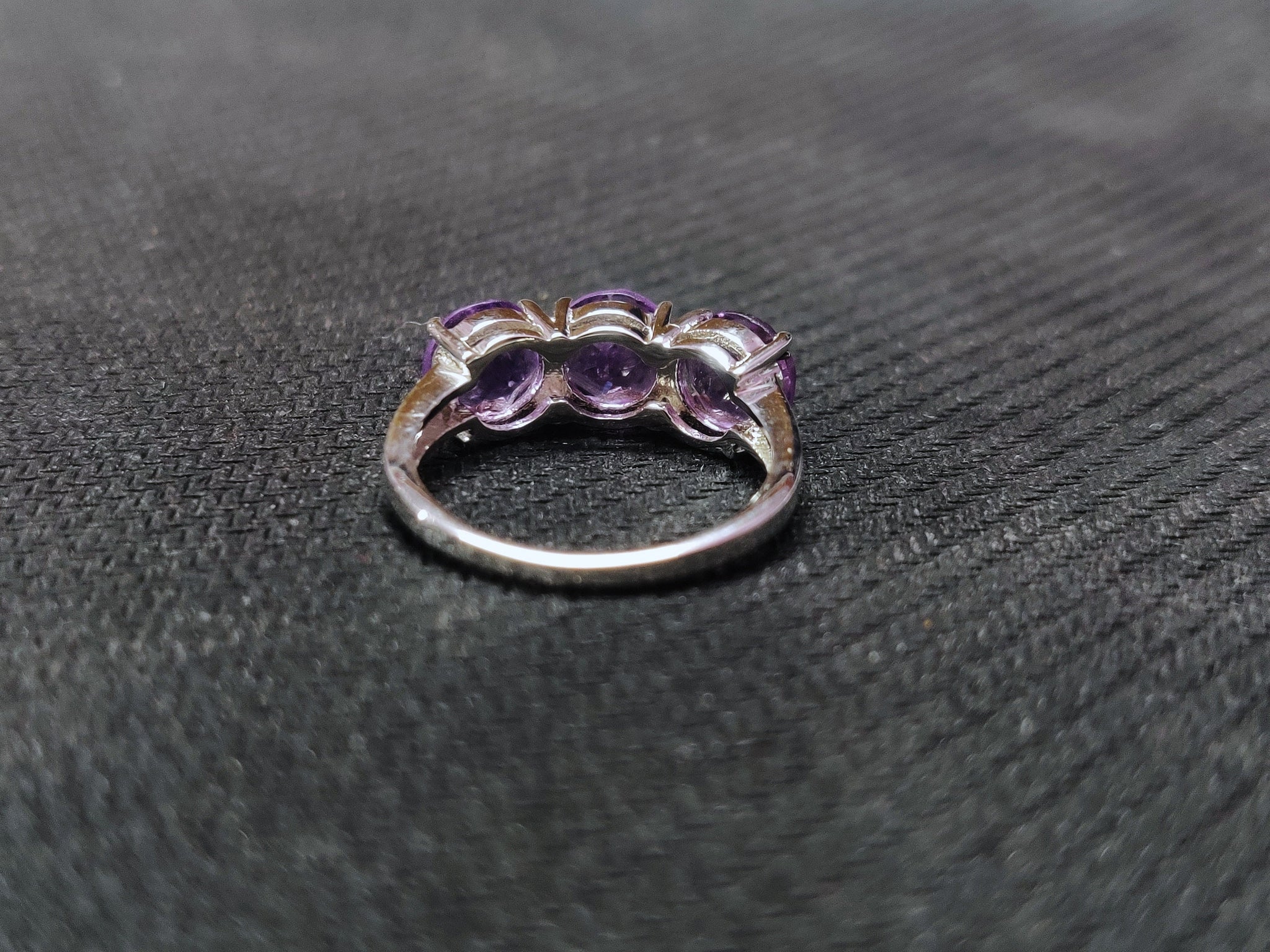 Silver Amethyst Ring Amethyst 3 Stone Ring 3.5 Ct Amethyst Ring Natural Amethyst Wedding Band Silver Amethyst Engagement Ring February Ring