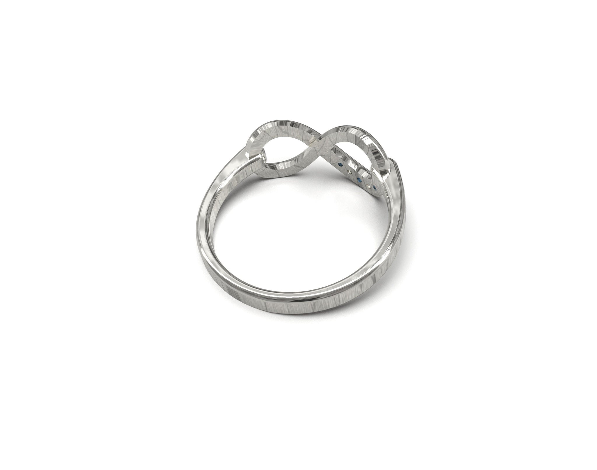 Silver Infinite Ring Infinite Promise Ring Natural Blue Sapphire Infinite Ring Sterling Silver Infinity Ring Silver Anniversary Ring