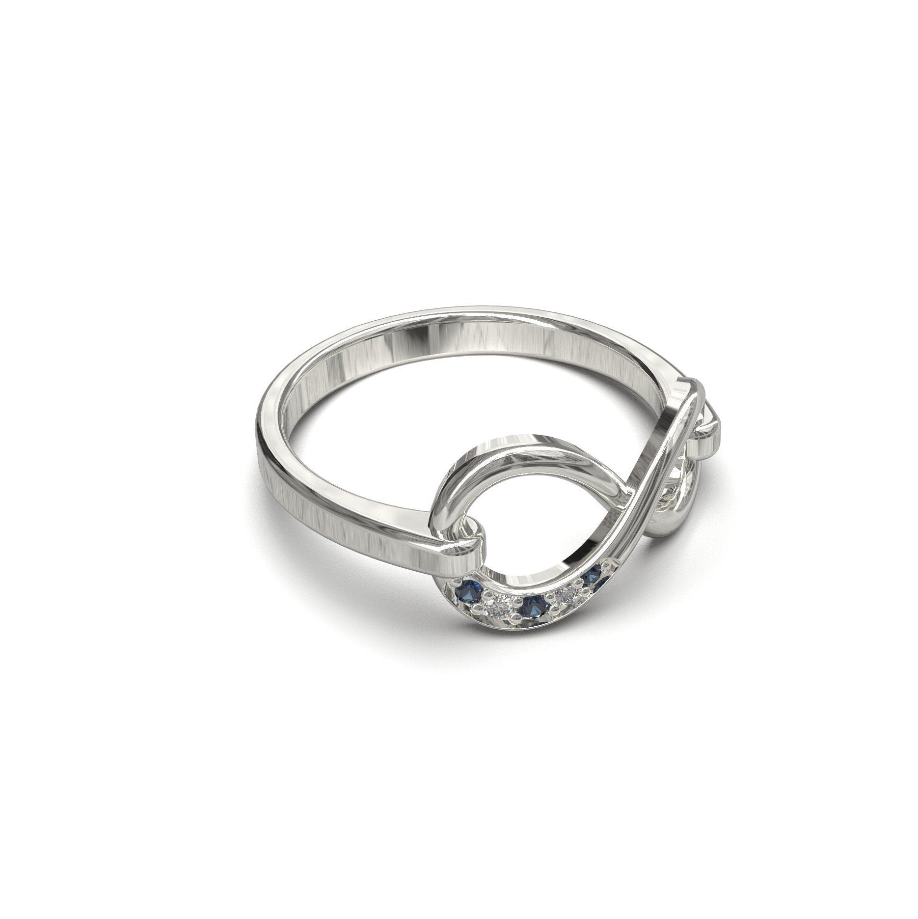 Silver Infinite Ring Infinite Promise Ring Natural Blue Sapphire Infinite Ring Sterling Silver Infinity Ring Silver Anniversary Ring