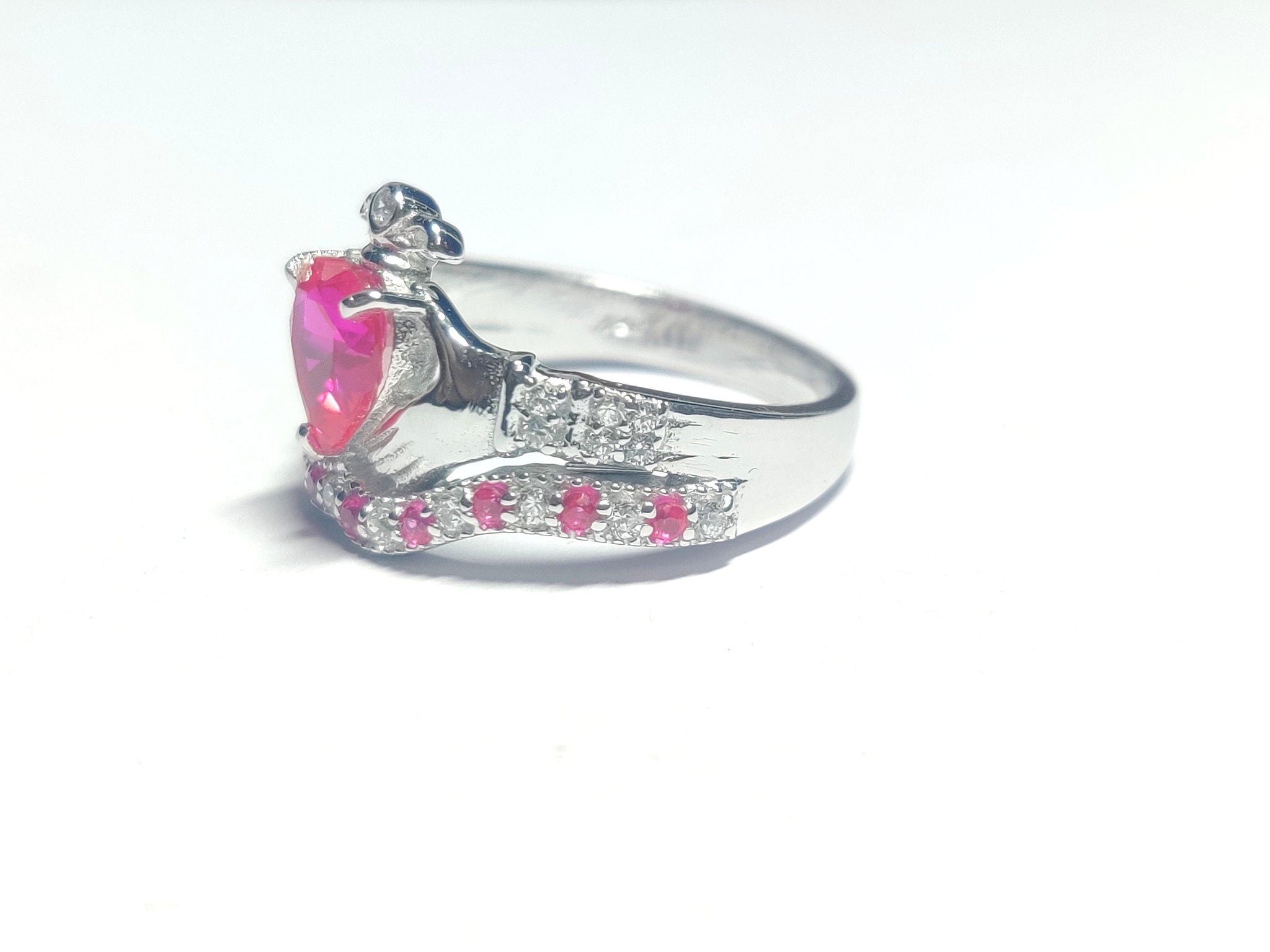 Claddagh Ring Silver Claddagh Ring Pink Heart Claddagh Ring Silver Irish Claddagh Ring Crown Ring Silver Celtic Ring Irish Promise Ring