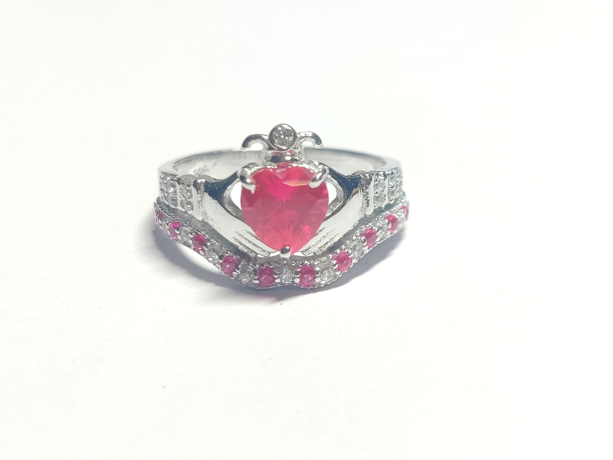 Claddagh Ring Silver Claddagh Ring Pink Heart Claddagh Ring Silver Irish Claddagh Ring Crown Ring Silver Celtic Ring Irish Promise Ring