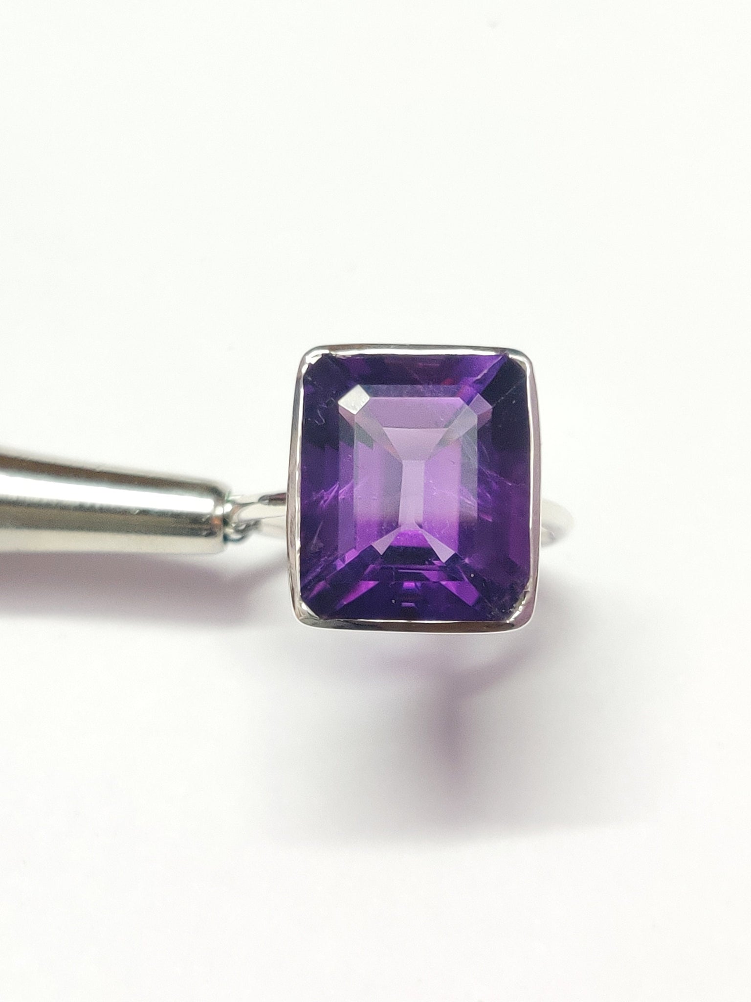 Amethyst Ring Silver Amethyst Ring 8 Ct Amethyst Large Amethyst Ring Silver Amethyst Statement Ring Amethyst Cocktail Ring Handmade Ring