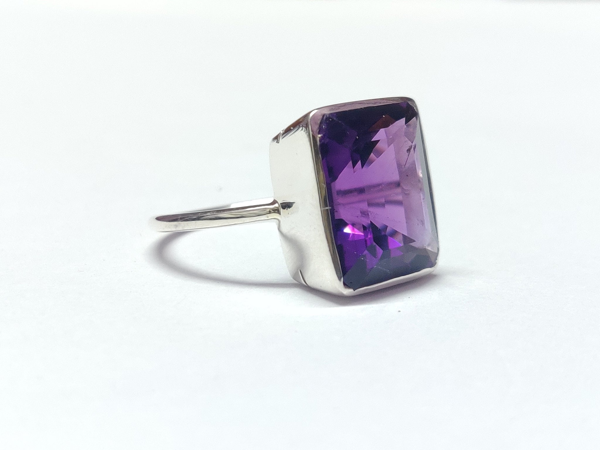 Amethyst Ring Silver Amethyst Ring 8 Ct Amethyst Large Amethyst Ring Silver Amethyst Statement Ring Amethyst Cocktail Ring Handmade Ring