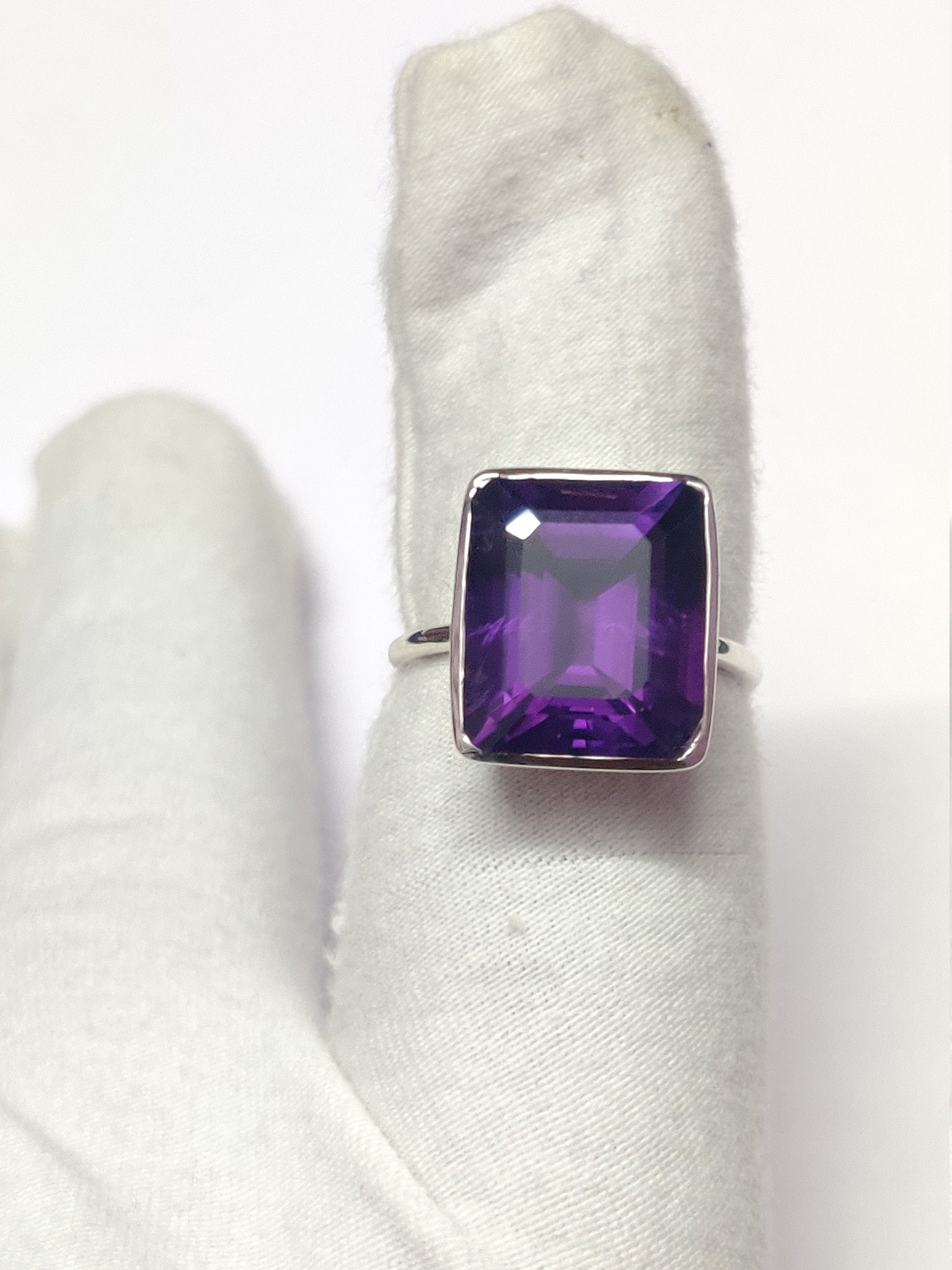 Amethyst Ring Silver Amethyst Ring 8 Ct Amethyst Large Amethyst Ring Silver Amethyst Statement Ring Amethyst Cocktail Ring Handmade Ring