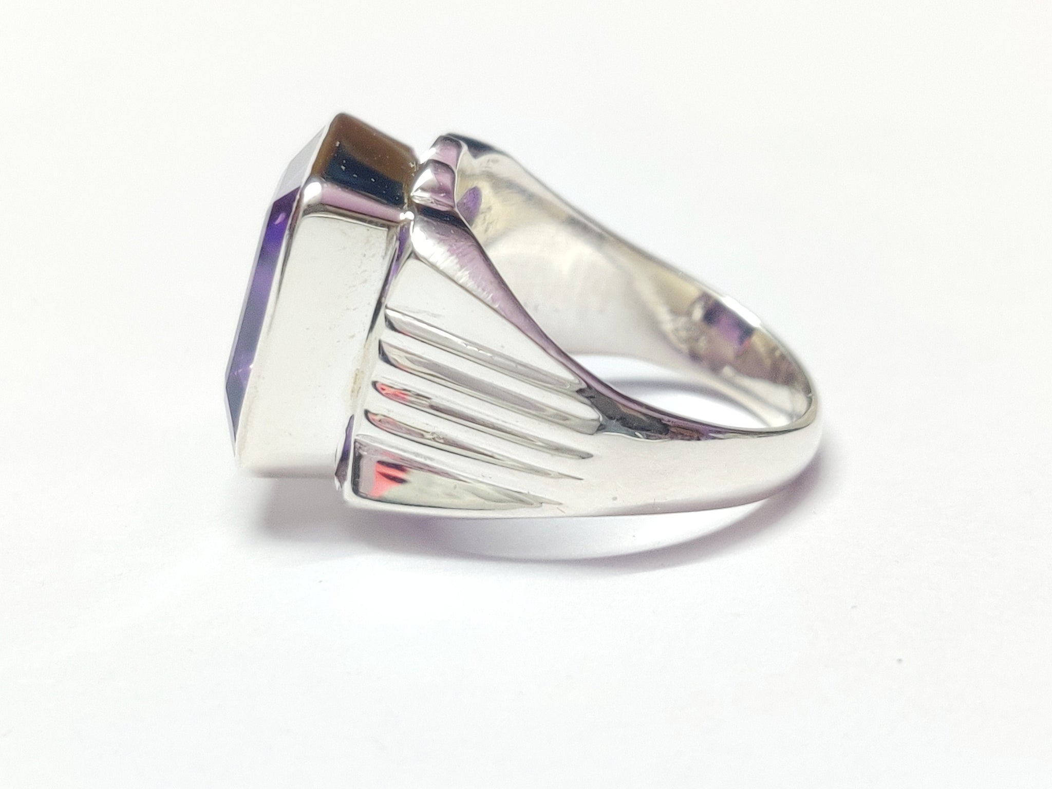 Amethyst Ring Men 10 Ct Amethyst Band Men 925 Sterling Silver Amethyst Handmade Ring Vintage Amethyst Ring Handmade Amethyst Ring Men