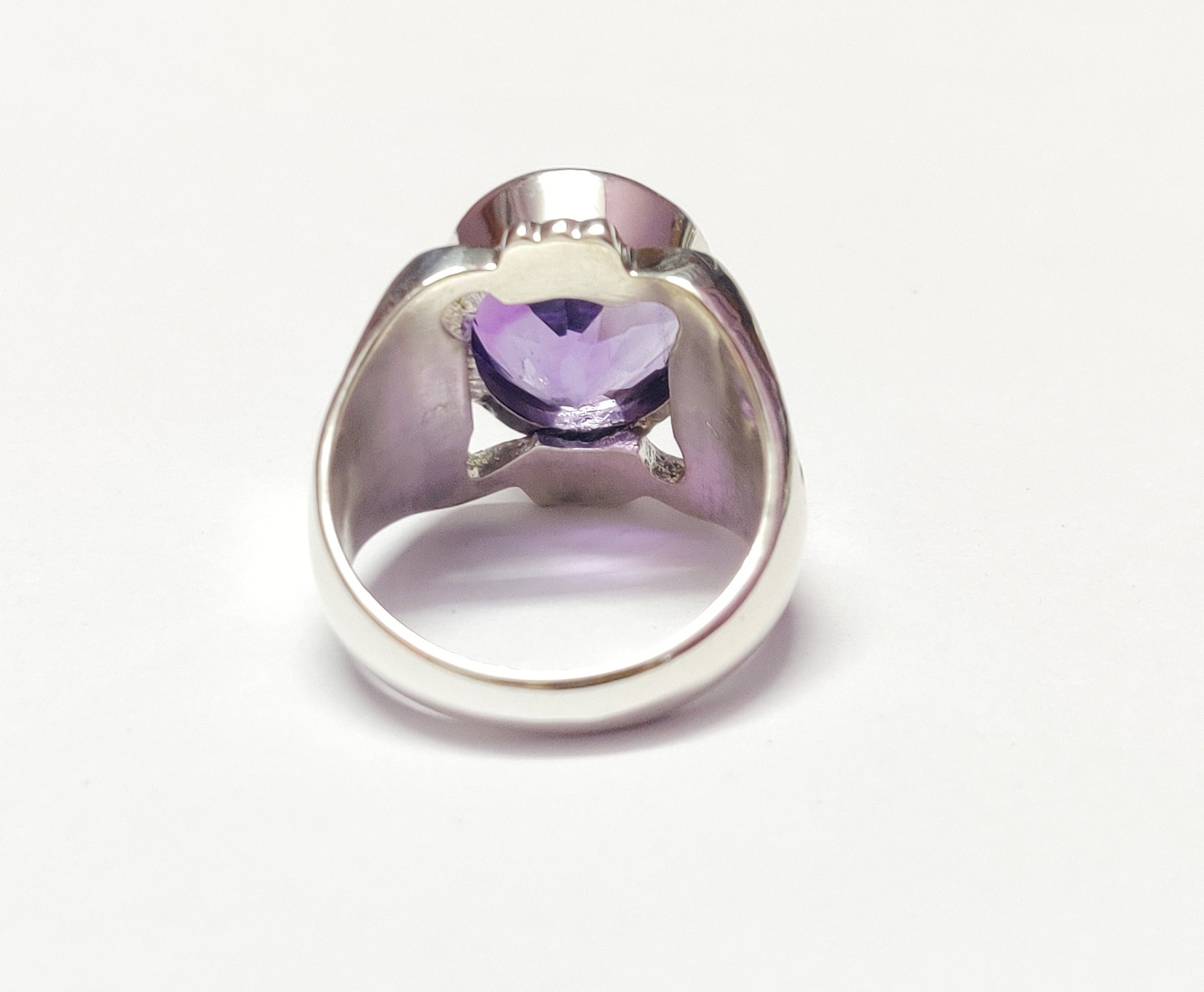 Silver Amethyst Ring Men 10 Ct Amethyst Band Men 925 Sterling Silver Amethyst Handmade Ring Vintage Amethyst Ring Handmade Amethyst Ring Men