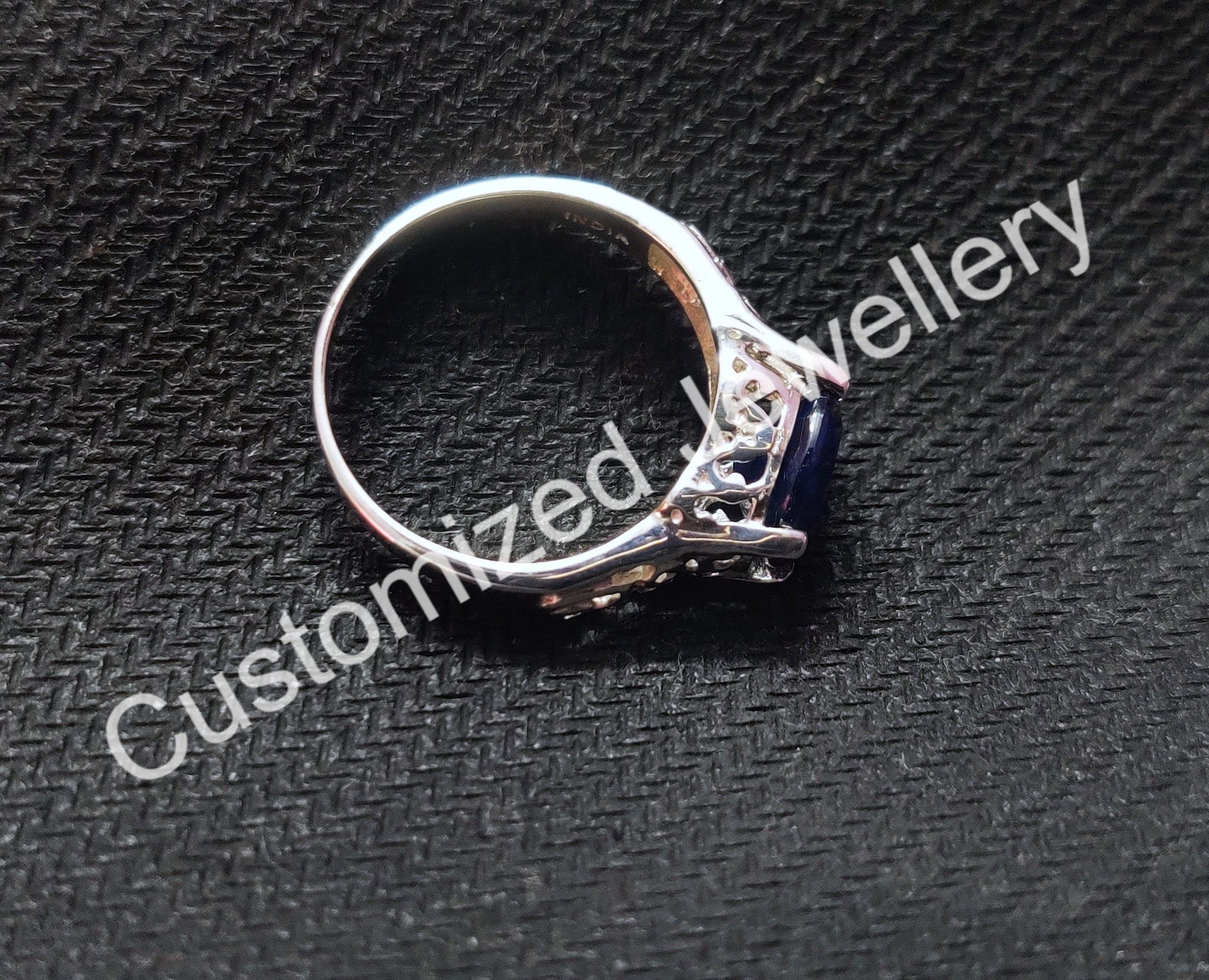 Blue Sapphire Statement Ring Large Blue Sapphire Ring Men Blue Sapphire Cocktail Ring 7x9 mm Oval Sapphire Anniversary Ring September Ring