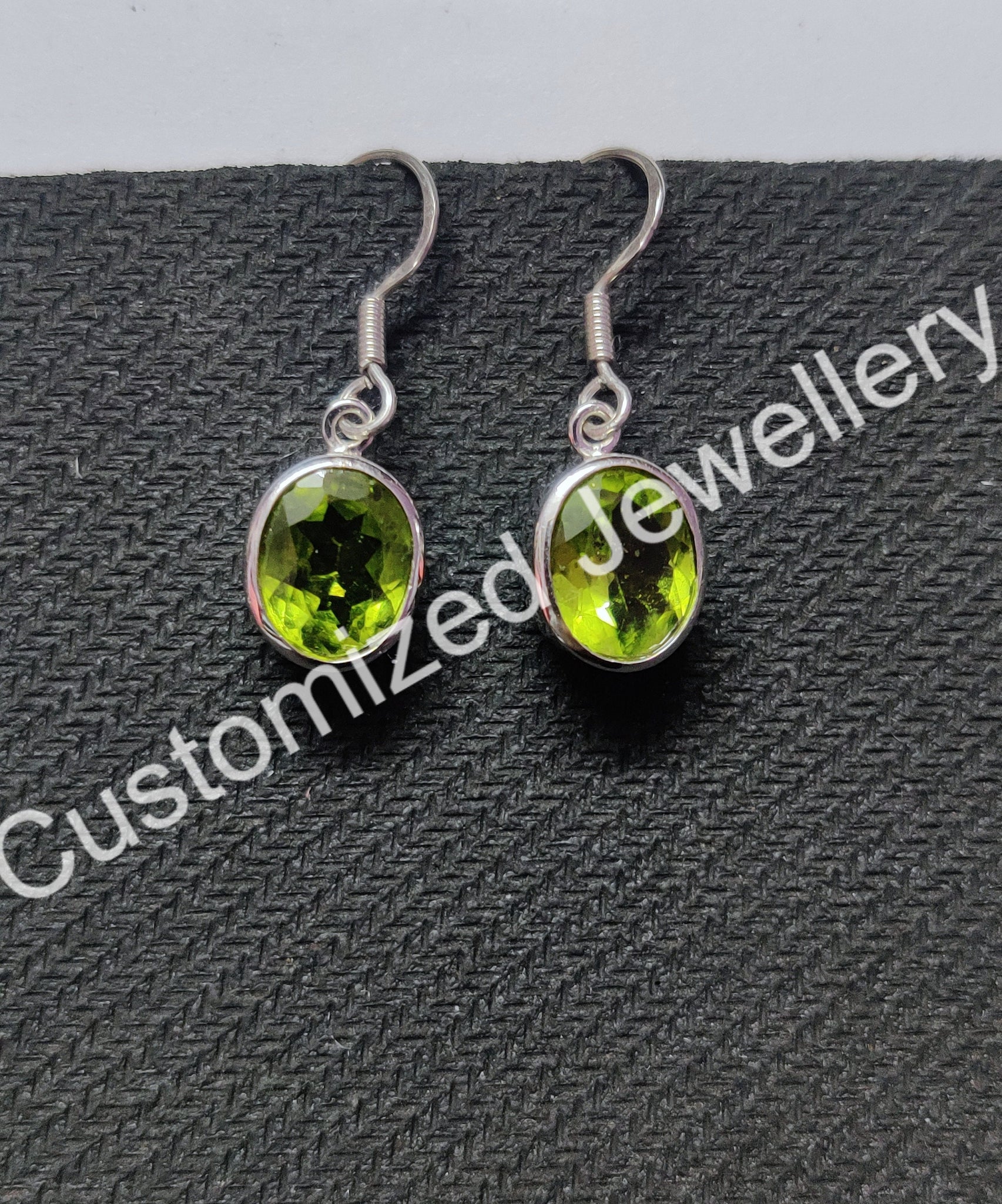 Peridot Earrings Natural Peridot Drop Earrings 4.5 Ct Peridot Silver Earrings August Birthstone Earrings 9x11 mm Oval Peridot Earrings