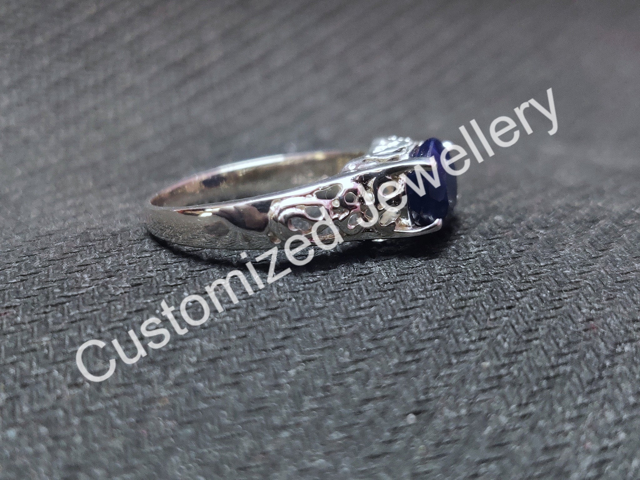 Blue Sapphire Statement Ring Large Blue Sapphire Ring Men Blue Sapphire Cocktail Ring 7x9 mm Oval Sapphire Anniversary Ring September Ring