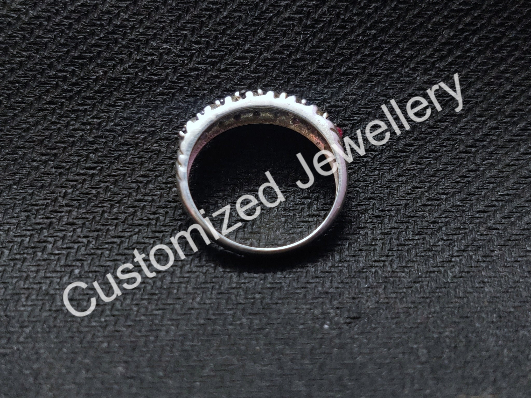 Natural Blue Sapphire Ruby Band 1.2 mm Round Sapphire Ruby Wedding Band Natural Ruby Engagement Band