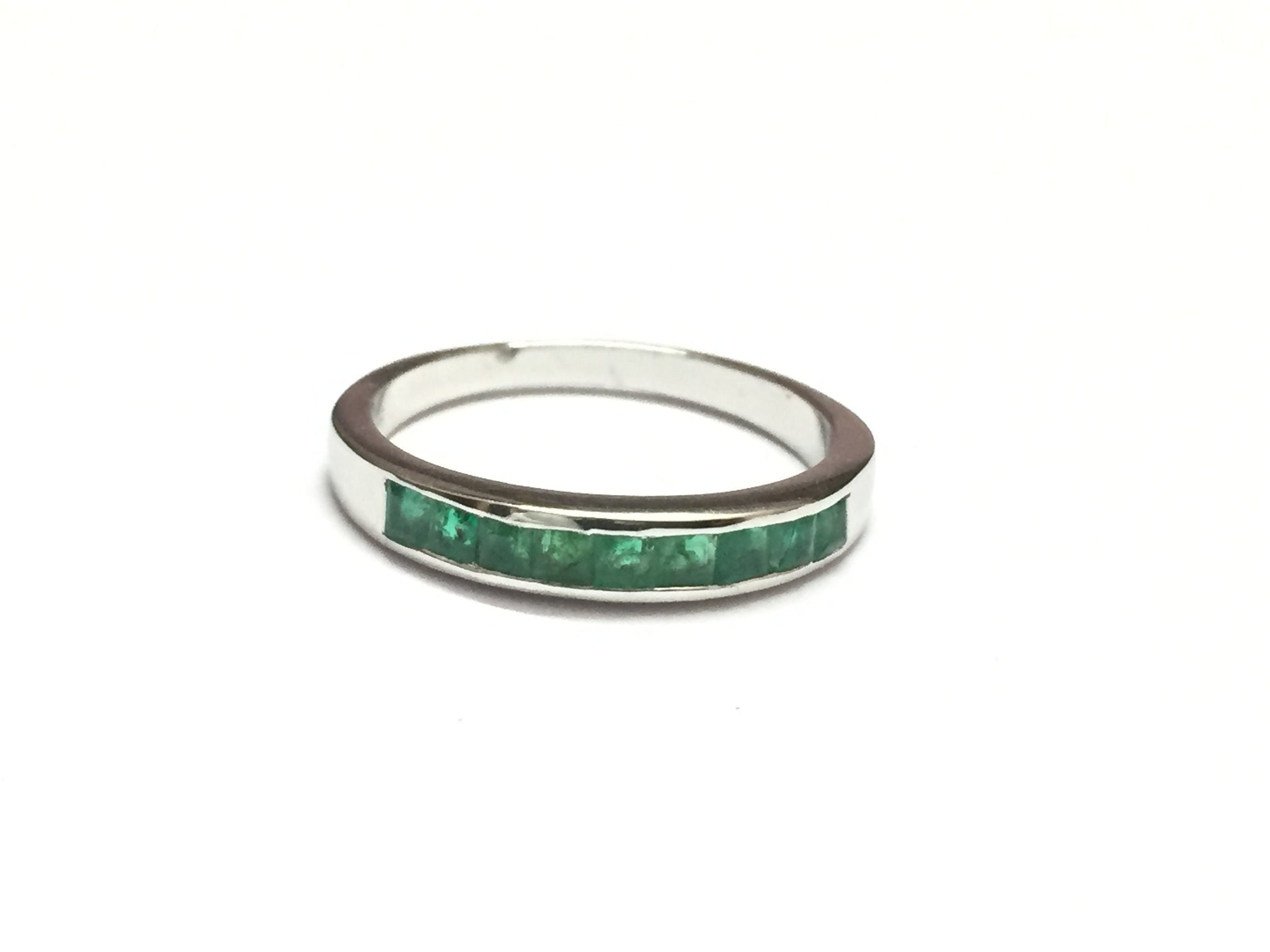 Mens Emerald Ring Mens Natural Emerald Ring Mens Emerald Band 925 Sterling Silver Emerald Band Men May Birthstone Ring Birthday Gift