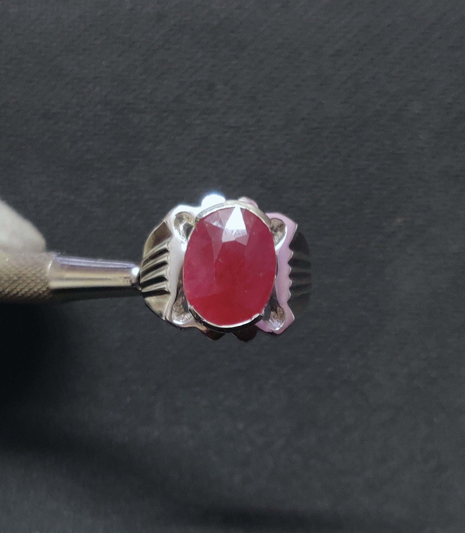 Ruby Men Ring Natural Ruby Statement Ring Large Silver Ruby Mens Ring Sterling Silver Ruby Signet Ring Men 7.5 Ct Ruby Ring