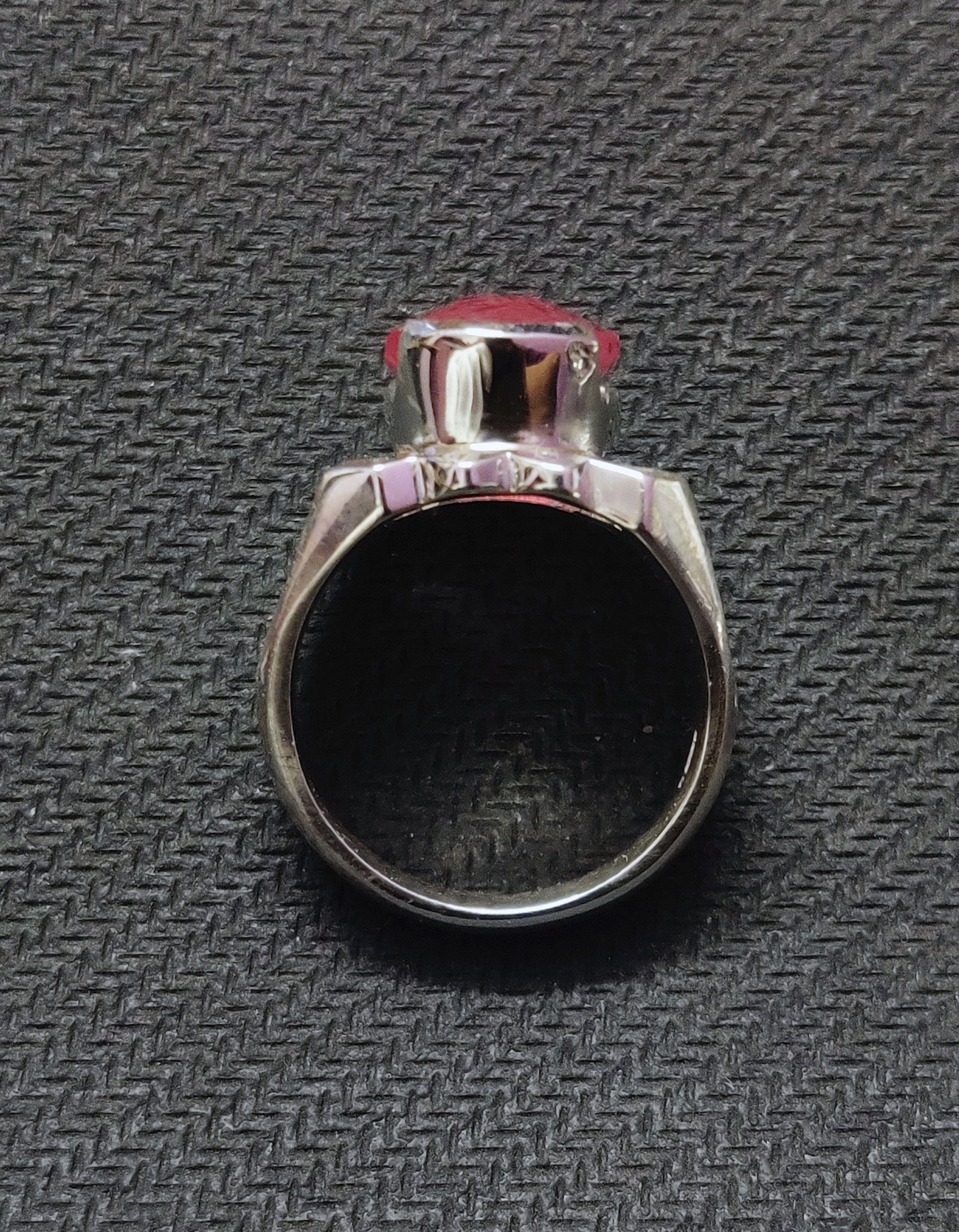 Ruby Men Ring Natural Ruby Statement Ring Large Silver Ruby Mens Ring Sterling Silver Ruby Signet Ring Men 7.5 Ct Ruby Ring