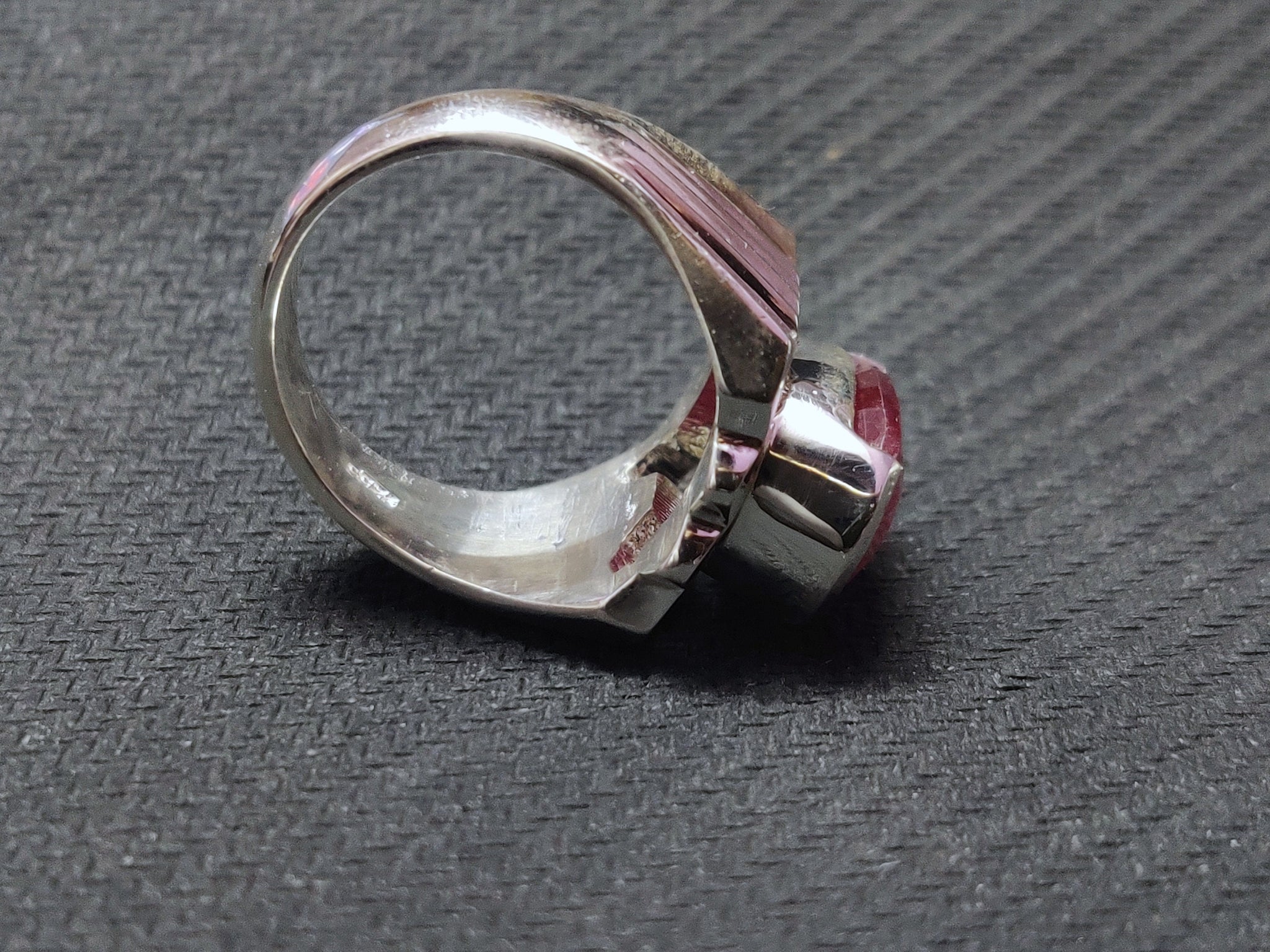 Ruby Men Ring Natural Ruby Statement Ring Large Silver Ruby Mens Ring Sterling Silver Ruby Signet Ring Men 7.5 Ct Ruby Ring