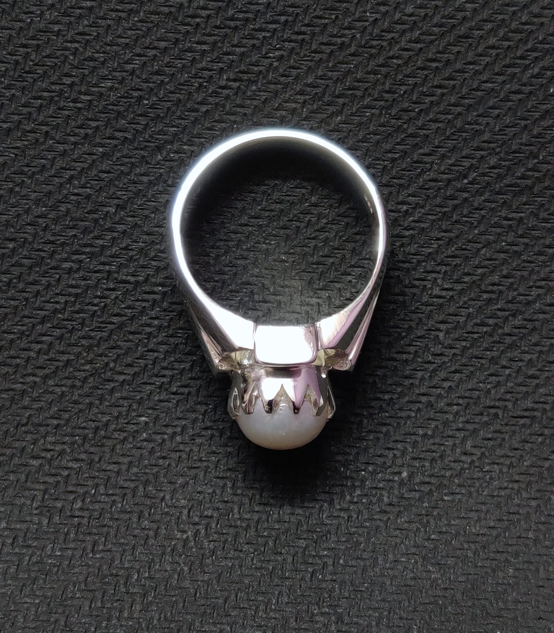 925 Silver Pearl Ring Men 9 mm Round Pearl Band Mens Pearl Ring Synthetic Pearl Ring For Men Heavy Silver Pearl Ring