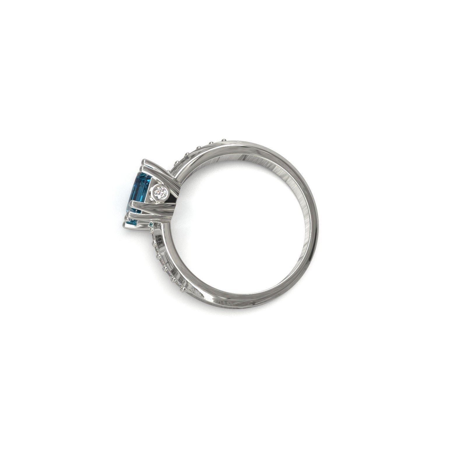 Swiss Blue Topaz Engagement Ring 6x8 mm Octagon 1.8 Ct Swiss Topaz Wedding Ring Swiss Blue Topaz Solitaire Ring Swiss Topaz Anniversary Ring