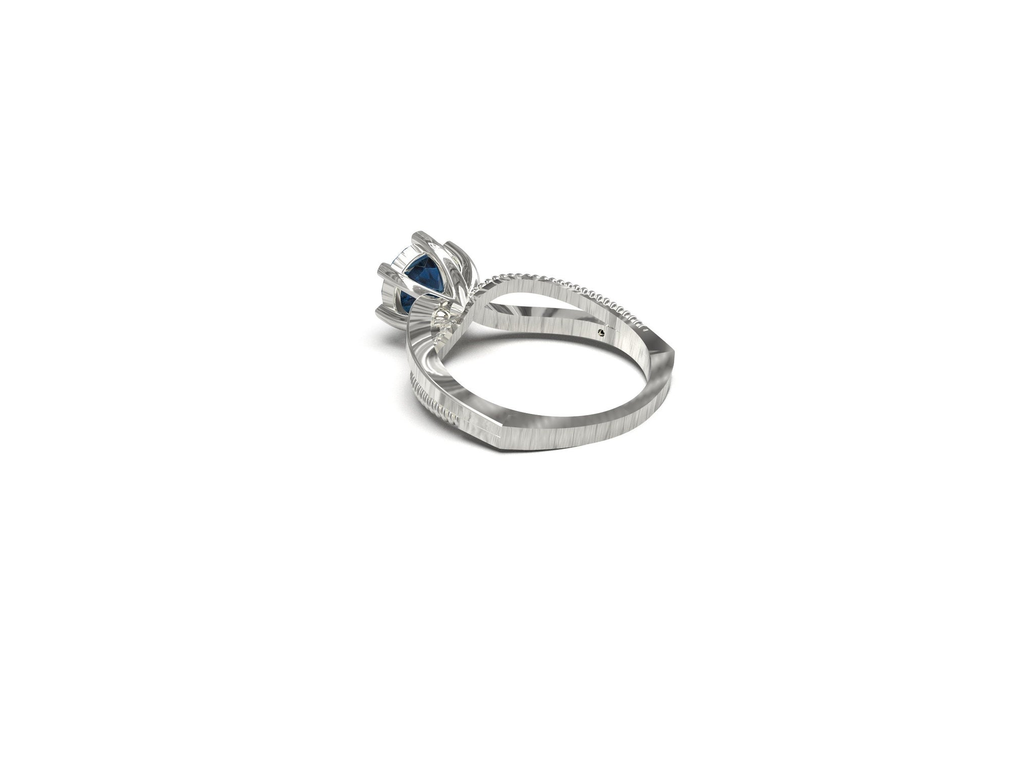 London Blue Topaz Solitaire Ring 7 mm Round 1.8 Ct London Blue Topaz Engagement Ring Handmade Blue Topaz Engagement Ring Anniversary Ring