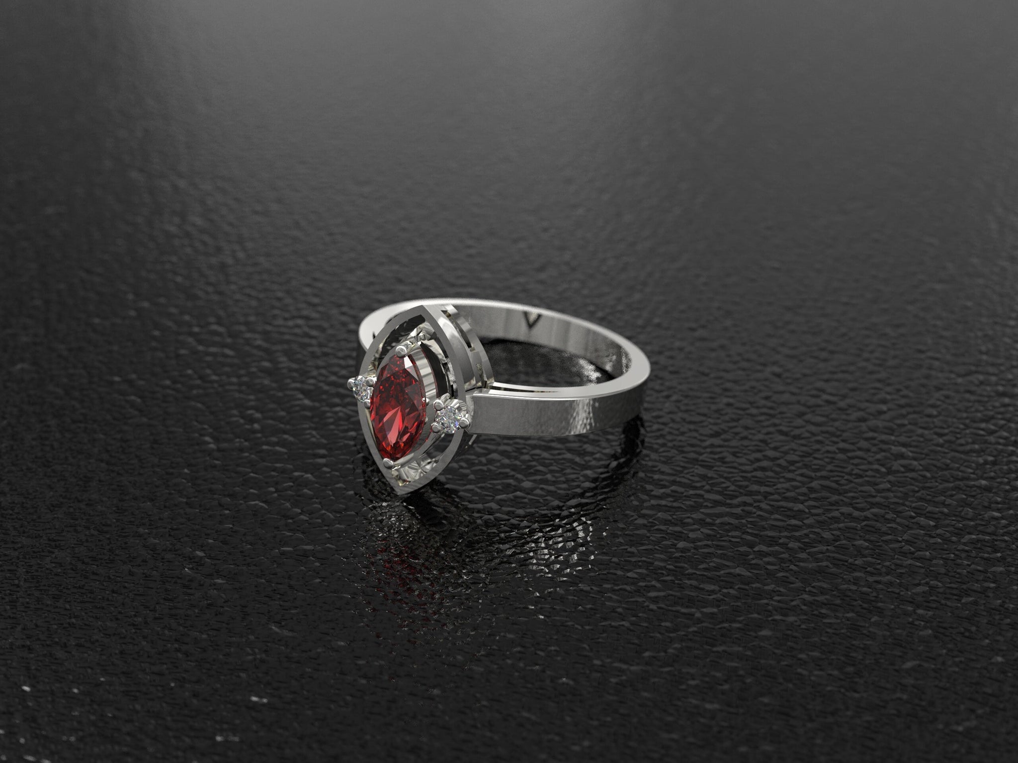 925 Silver Garnet Band Red Garnet Ring 5x10 Marquees 0.9 Ct Garnet Anniversary Band Natural Garnet Promise Ring January Birthstone Ring