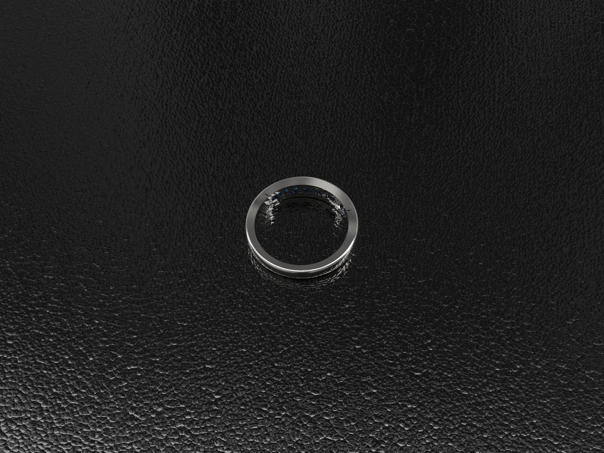 Natural Blue Sapphire Band Sterling Silver Blue Sapphire Band 2 mm Round Blue Sapphire Half Eternity Band September Birthstone Ring