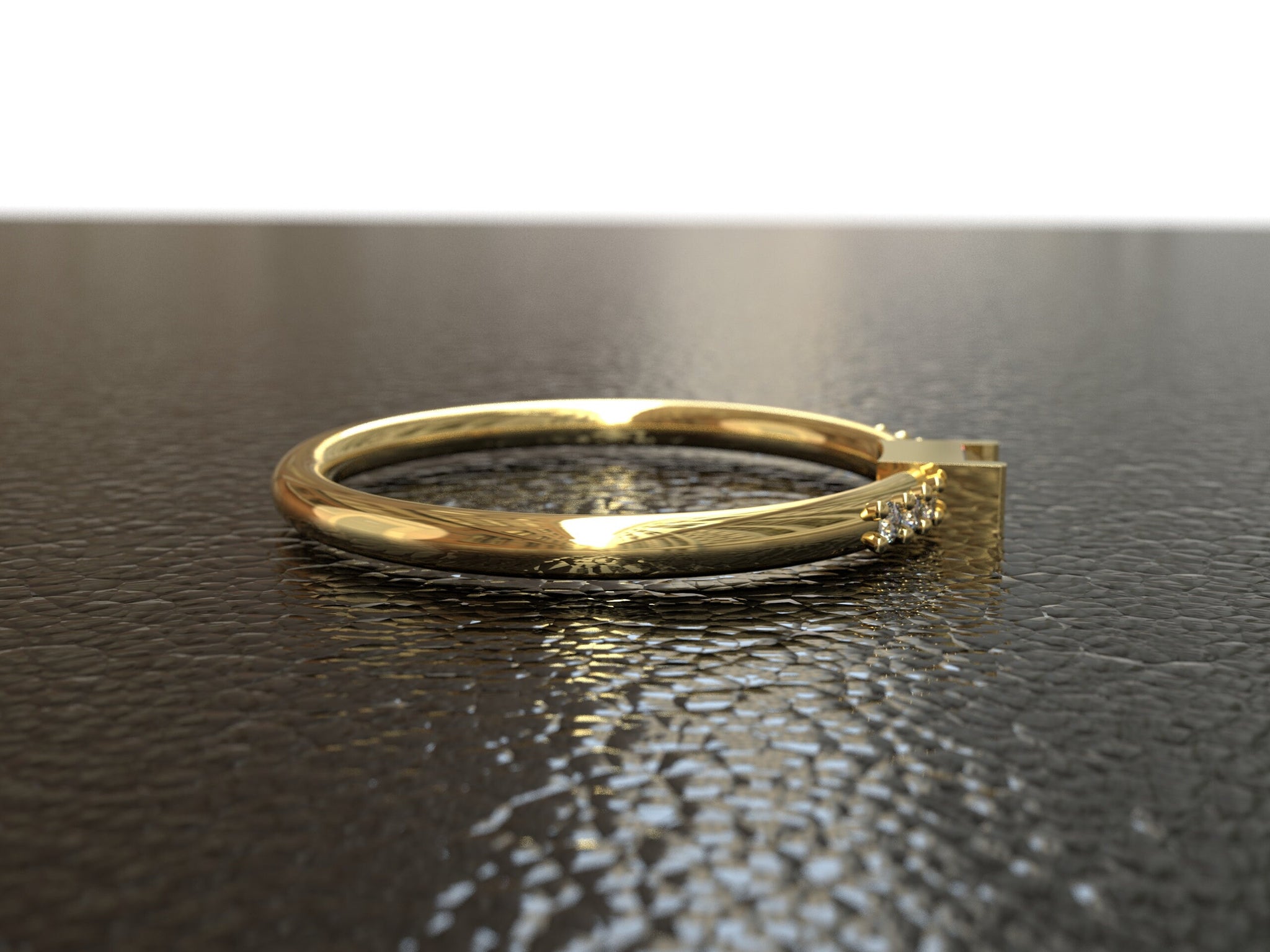 Pink Sapphire Diamond Minimalist Ring 14K Gold Pink Sapphire Stacking Ring 2x4 Octagon Cut Sapphire 1.2 mm Round Diamond Stackable Band