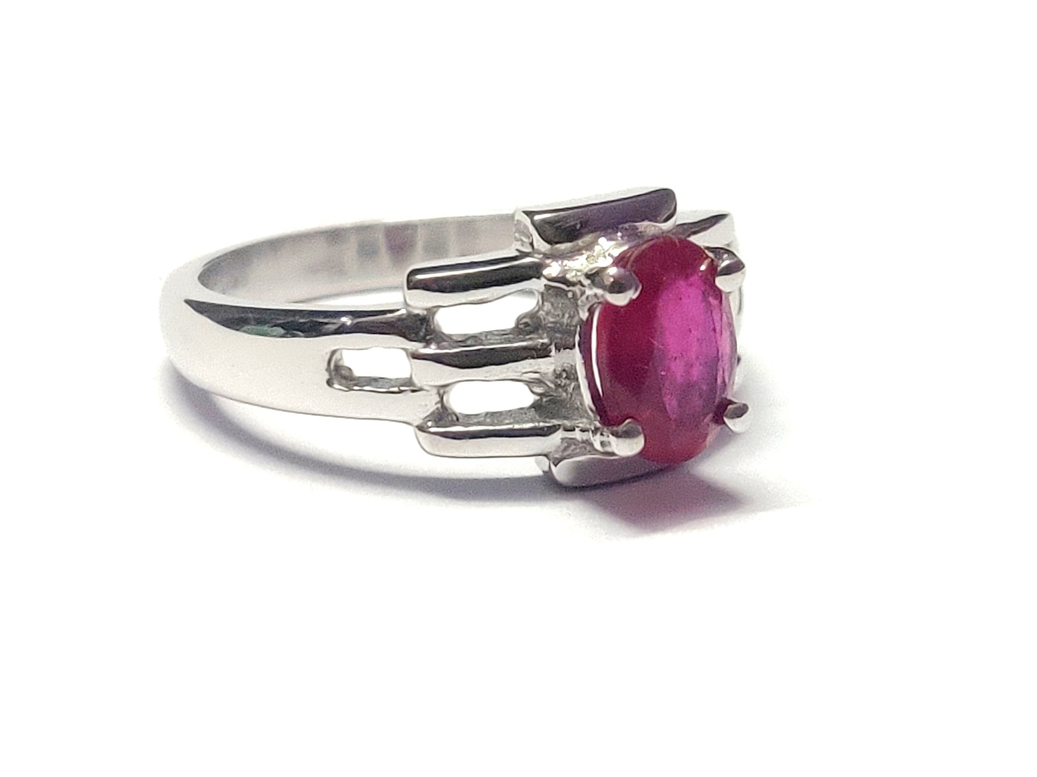 Natural Ruby Promise Ring July Birthstone Ring 5x7 mm Oval 1 Ct Ruby Engagement Ring Sterling Silver Ruby Band Oval Cut Ruby Gift For Her