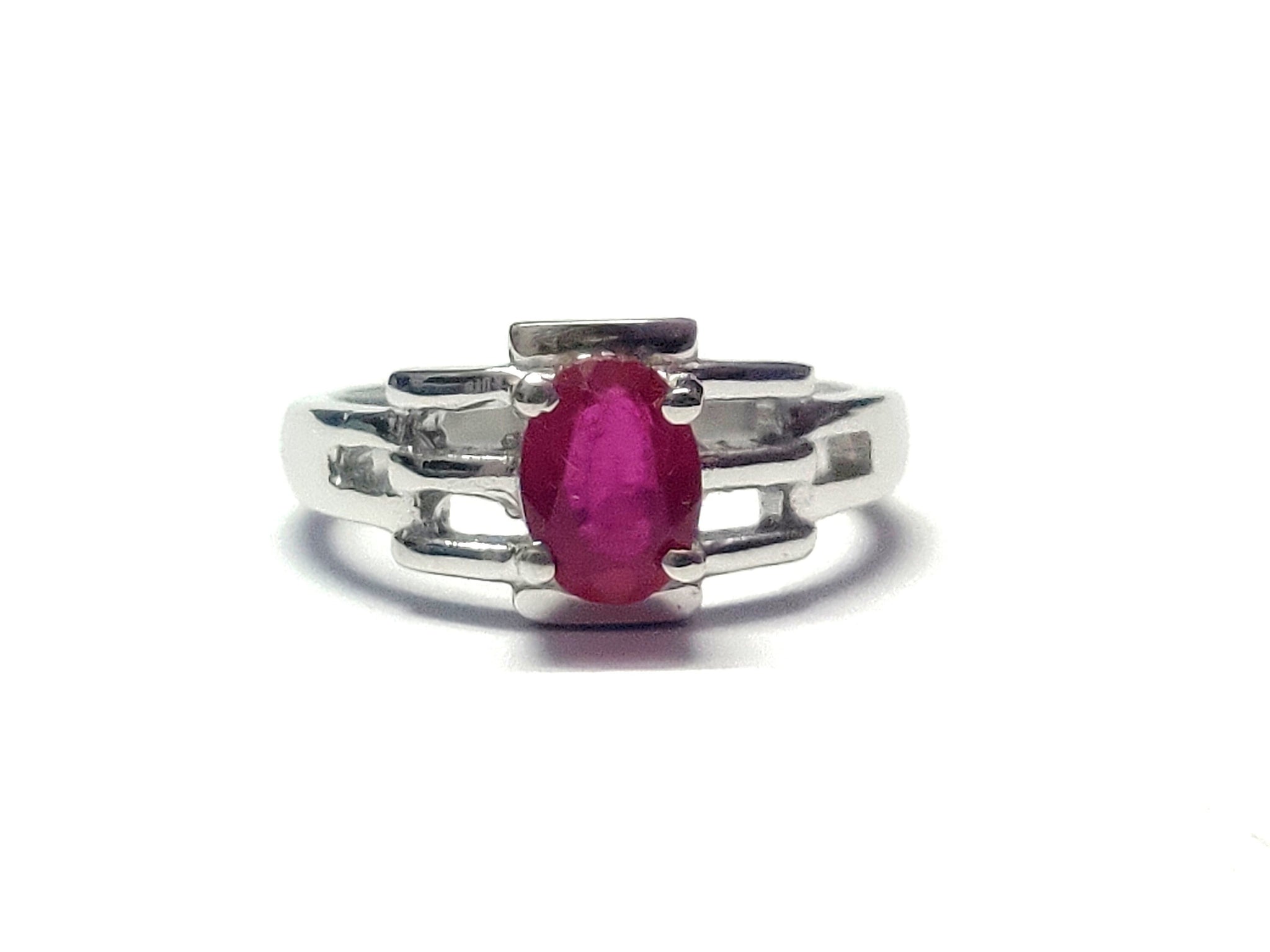 Natural Ruby Promise Ring July Birthstone Ring 5x7 mm Oval 1 Ct Ruby Engagement Ring Sterling Silver Ruby Band Oval Cut Ruby Gift For Her