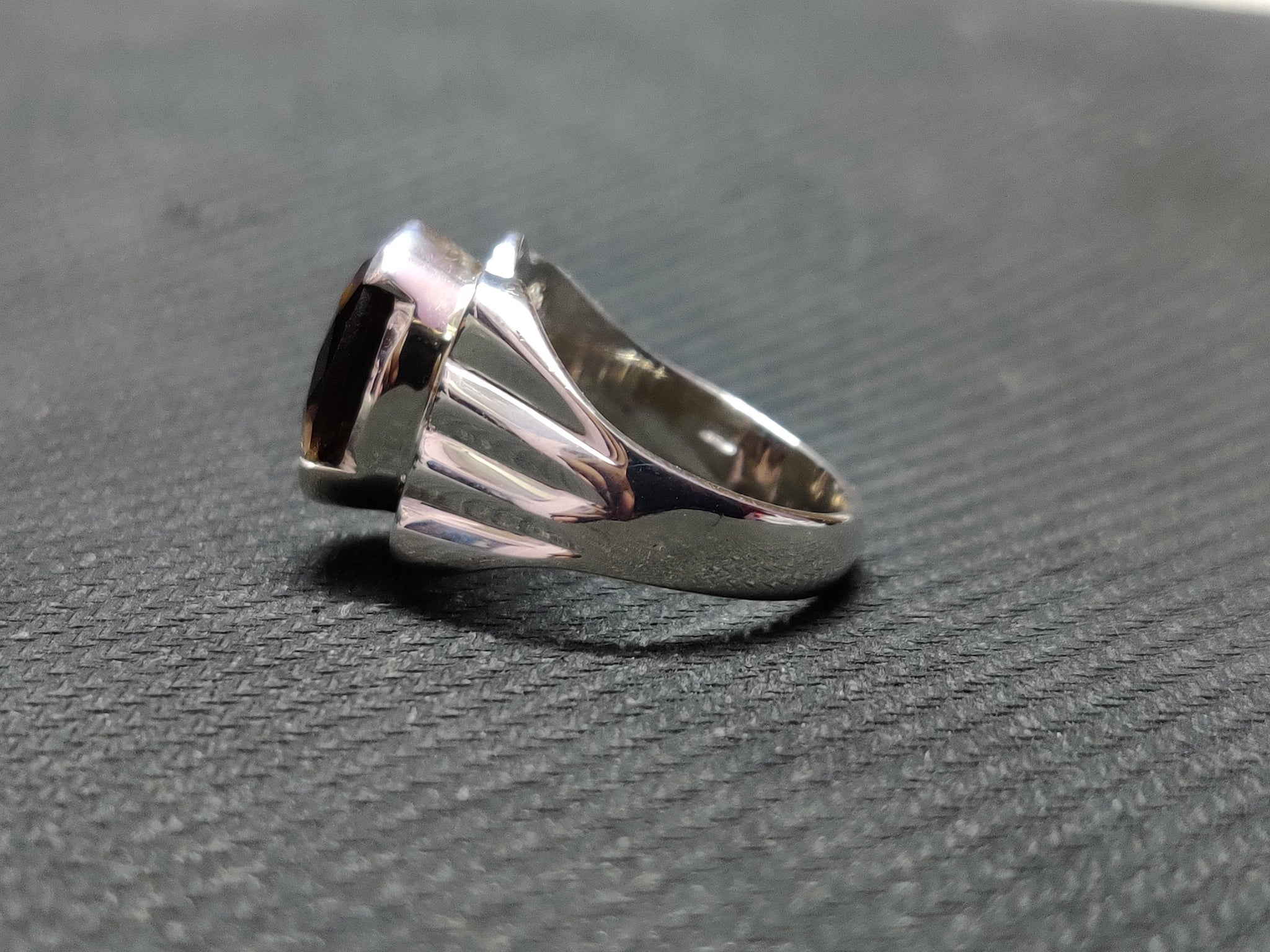 Smoky Quartz Men Ring Brown Smoky Men Ring 10x14 mm Oval 5 Ct Smoky Quartz Statement Ring Heavy Silver Gemstone Men's Ring  Gift For Him