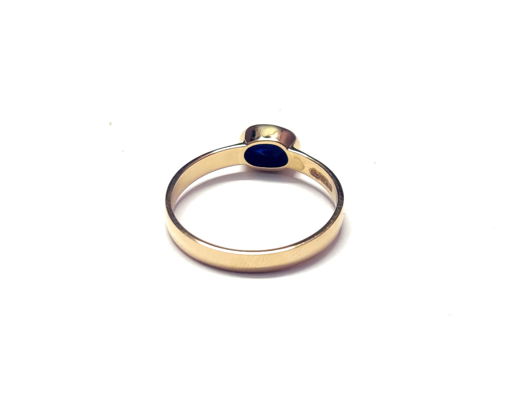 Gold Blue Sapphire Band 14K Gold Blue Sapphire Ring 1 Ct Sapphire Gold Ring 14K Blue Sapphire Wedding Band Blue Sapphire Engagement Band