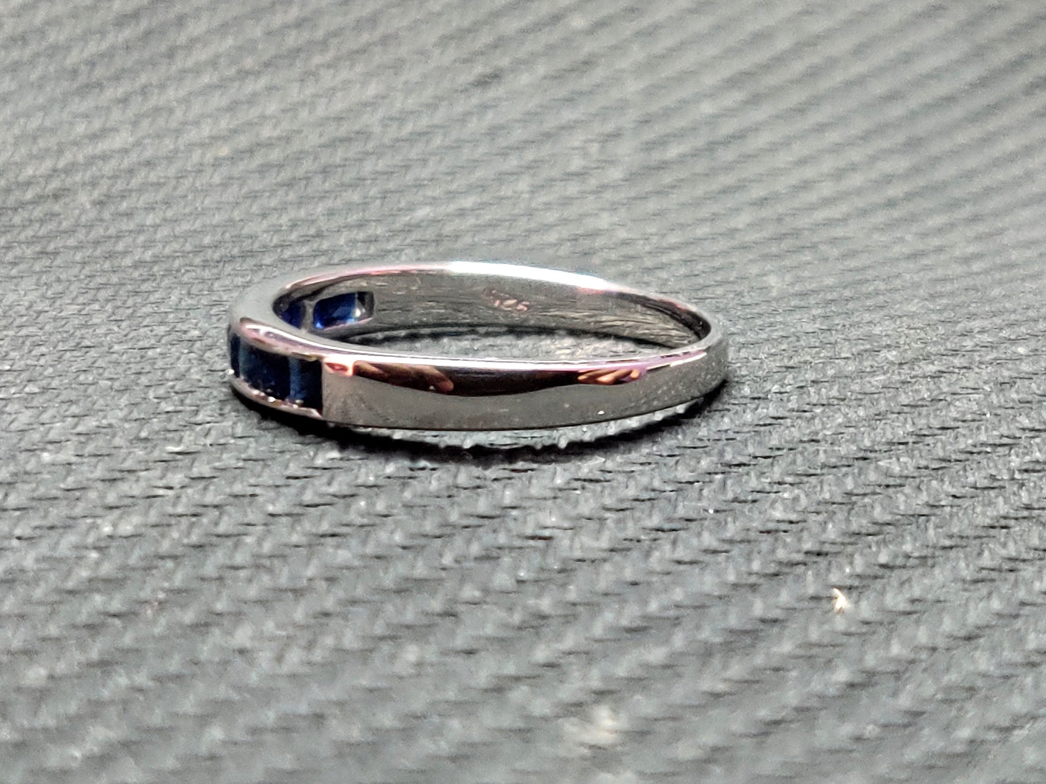 Blue Sapphire Semi Eternity Band Natural Blue Sapphire Eternity Ring 1 Ct Sapphire Band 925 Silver Sapphire Stacking Ring Birthstone Band
