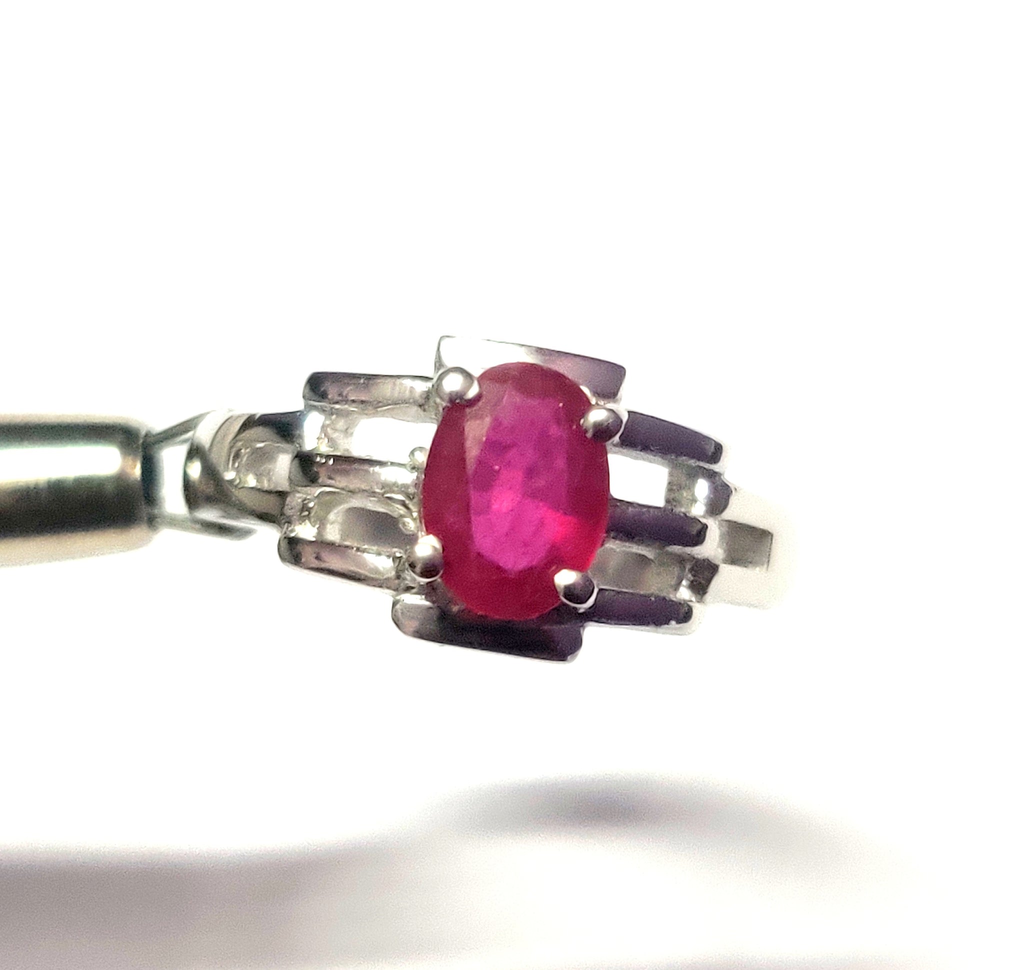 Natural Ruby Promise Ring July Birthstone Ring 5x7 mm Oval 1 Ct Ruby Engagement Ring Sterling Silver Ruby Band Oval Cut Ruby Gift For Her