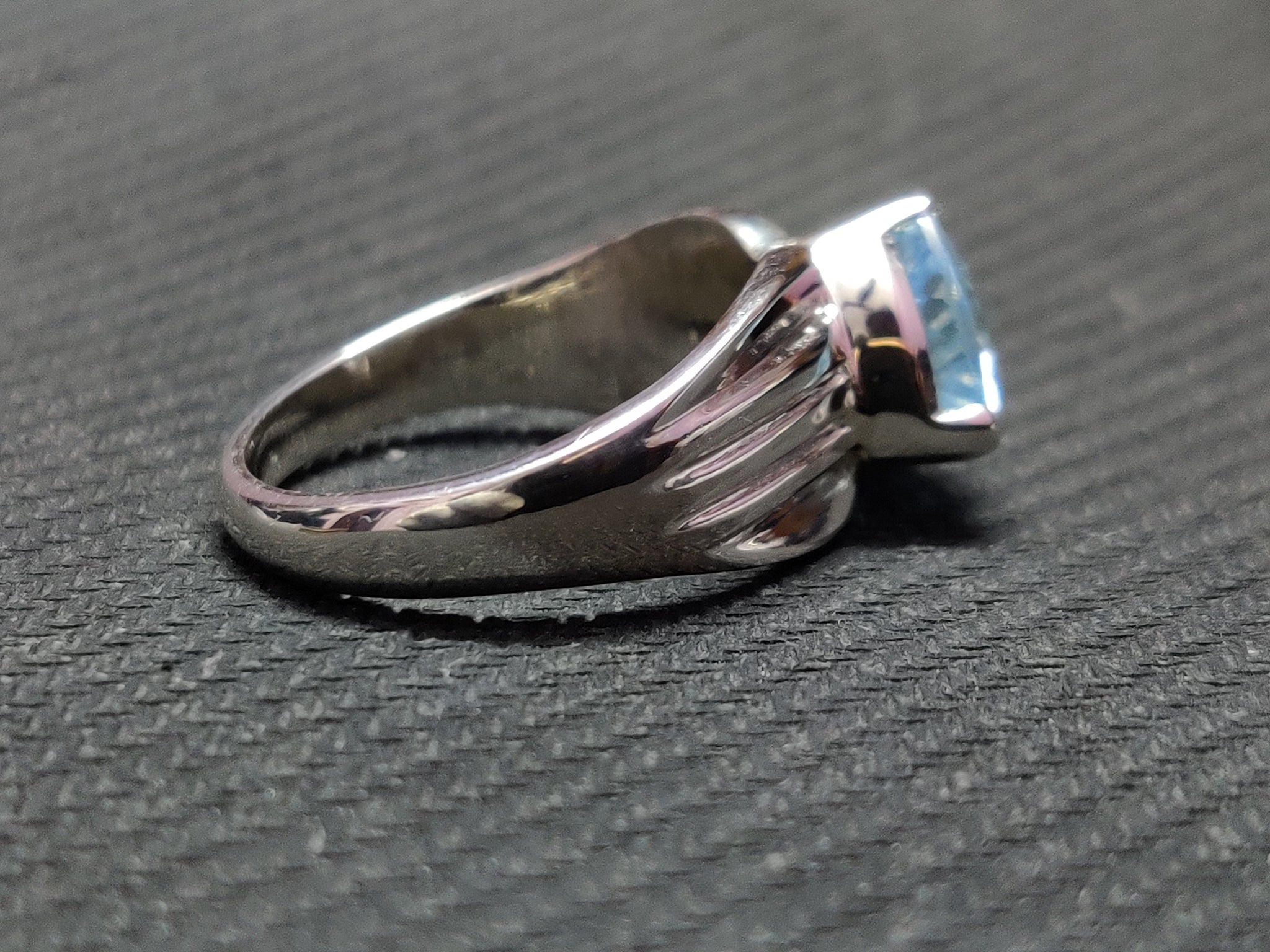 925 Silver Blue Topaz Statement Ring 5 Ct Blue Topaz Band 10 mm Trillion Cut Blue Topaz Band Handmade Blue Topaz Ring Gemstone Ring