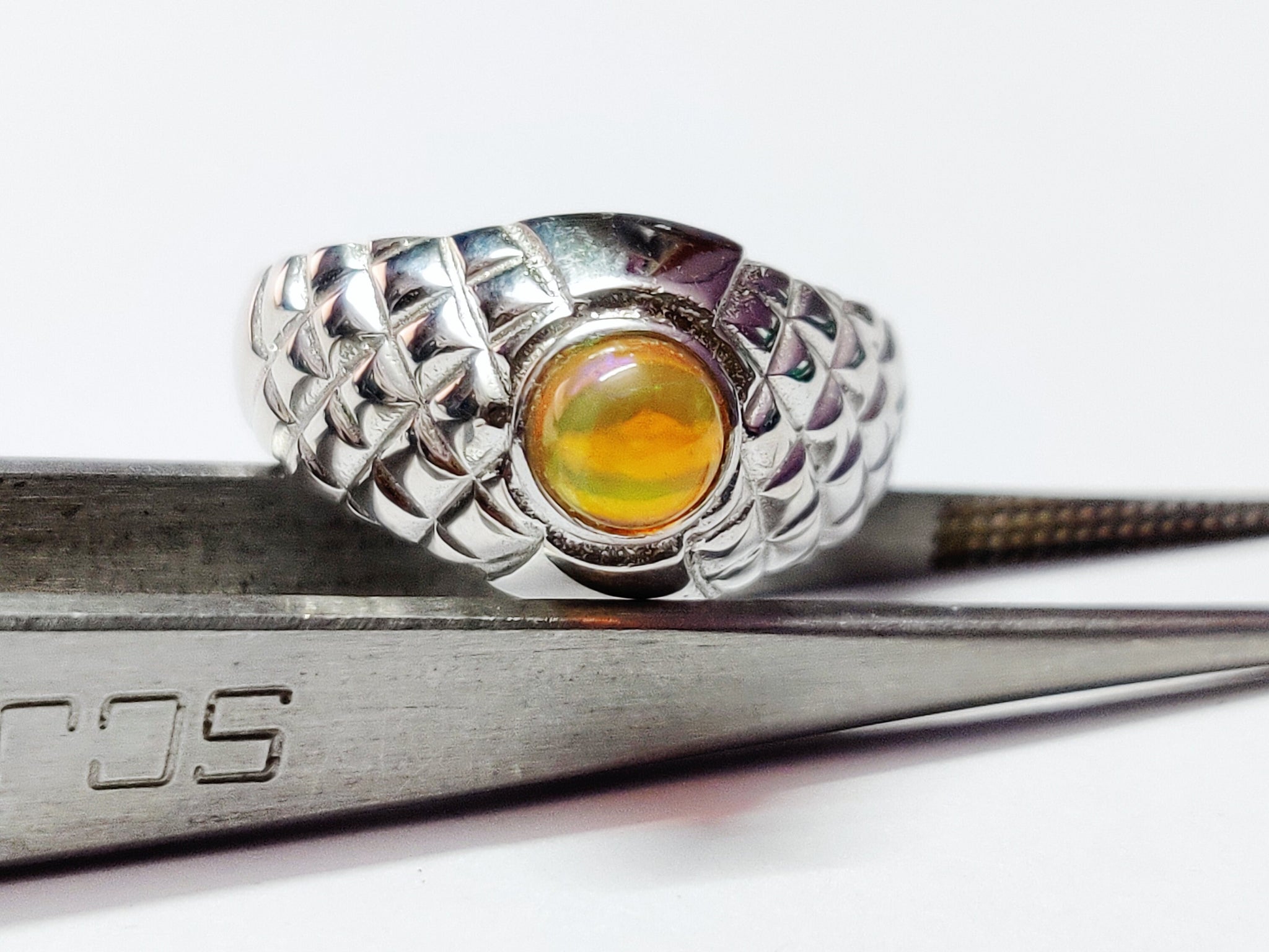 Silver Opal Band Opal Wedding Band 5 mm Round Opal Engagement Band Fire Opal Ring Ethiopian Opal Men Ring Opal Anniversary Ring