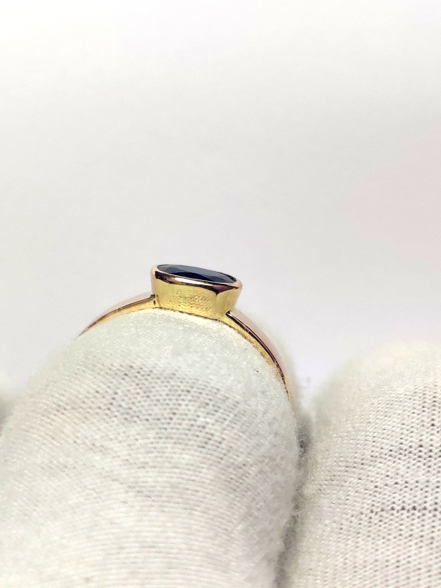 Gold Blue Sapphire Band 14K Gold Blue Sapphire Ring 1 Ct Sapphire Gold Ring 14K Blue Sapphire Wedding Band Blue Sapphire Engagement Band
