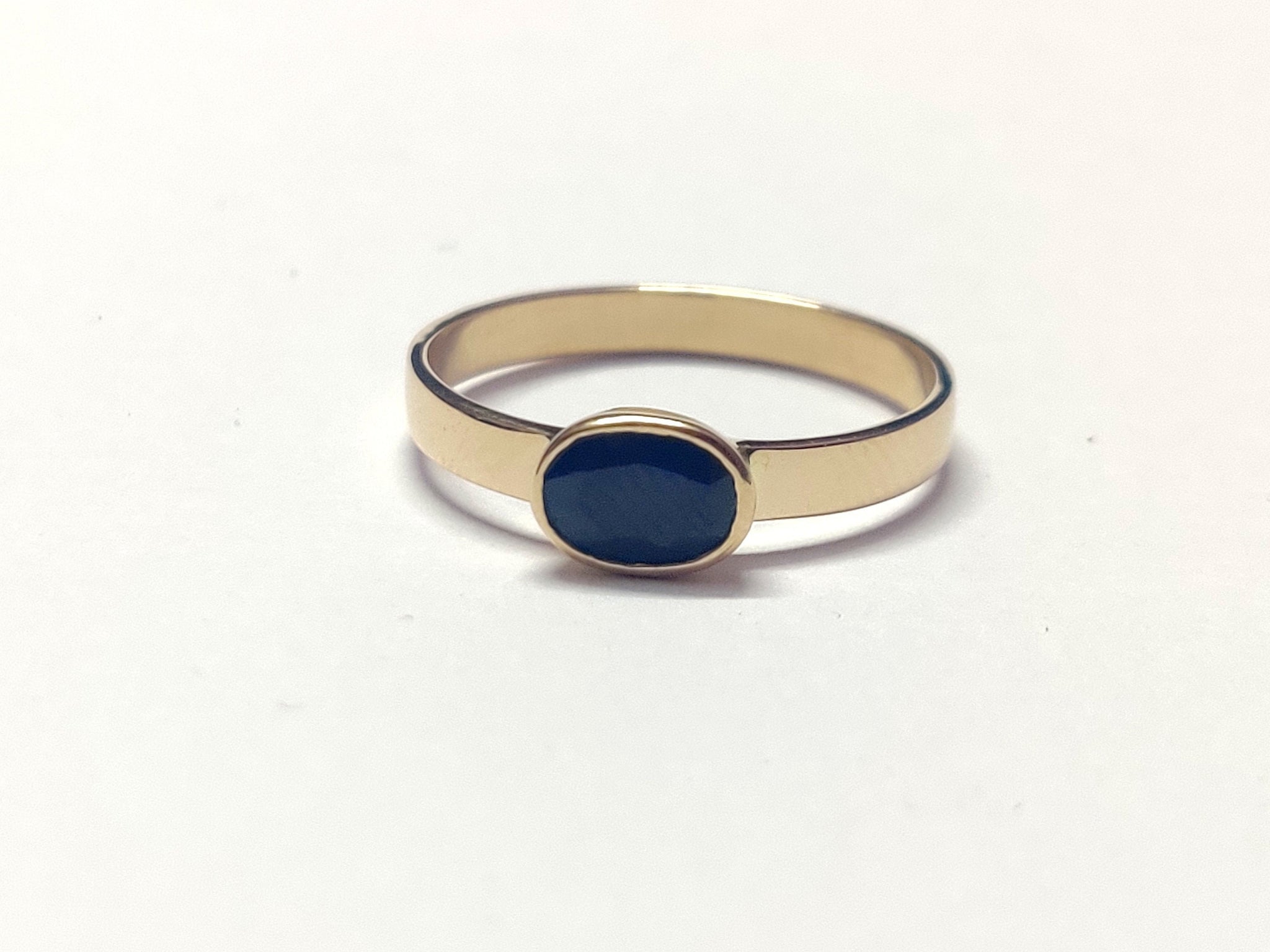 Gold Blue Sapphire Band 14K Gold Blue Sapphire Ring 1 Ct Sapphire Gold Ring 14K Blue Sapphire Wedding Band Blue Sapphire Engagement Band