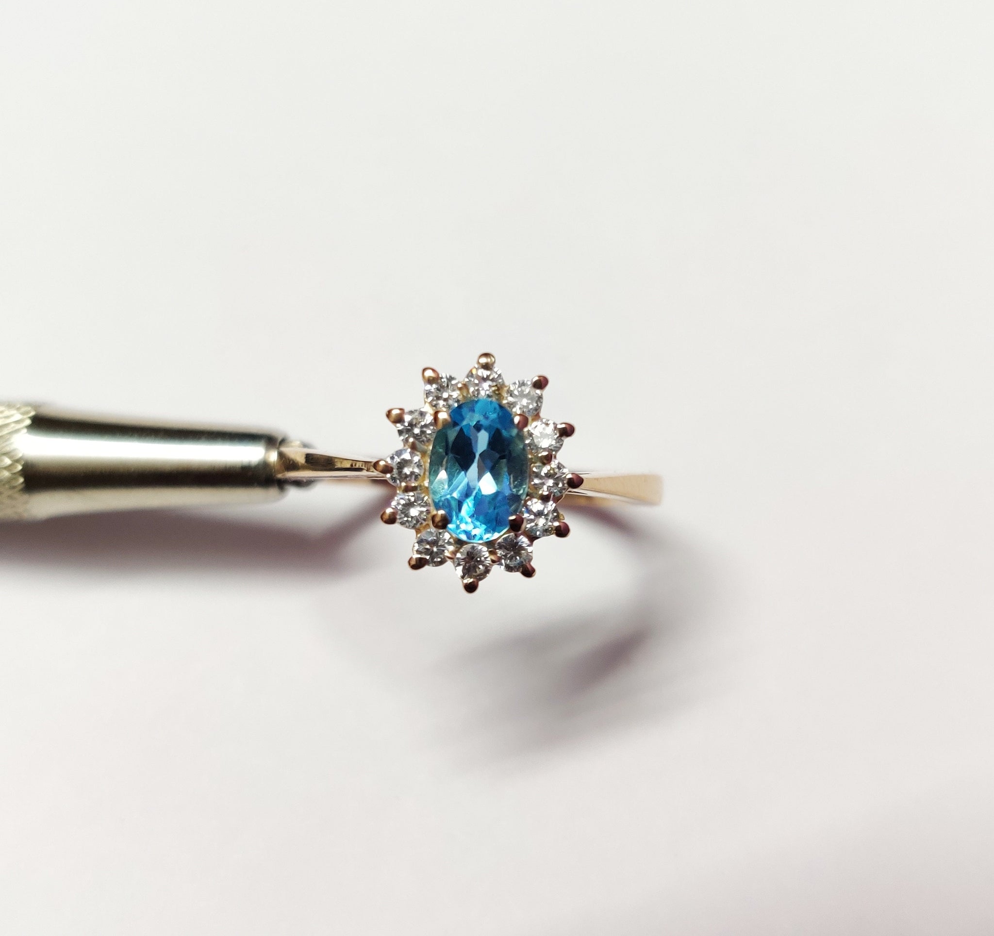 Blue Topaz Engagement Ring Natural Blue Topaz Solitaire Ring 1 Ct Swiss Blue Topaz Wedding Band 925 Sterling Silver Blue Topaz Ring