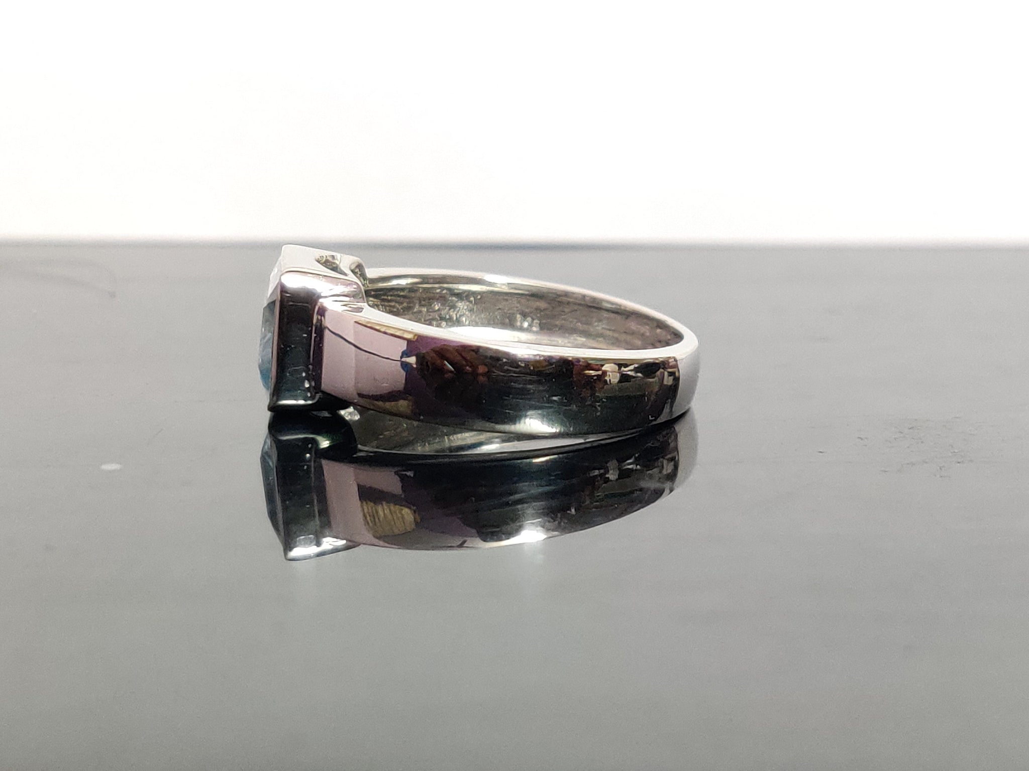 Blue Topaz Statement Ring 8x10 mm Octagon Blue Topaz Cocktail Ring Heavy Silver Blue Topaz Men Ring Large Blue Topaz Ring Men Natural Topaz