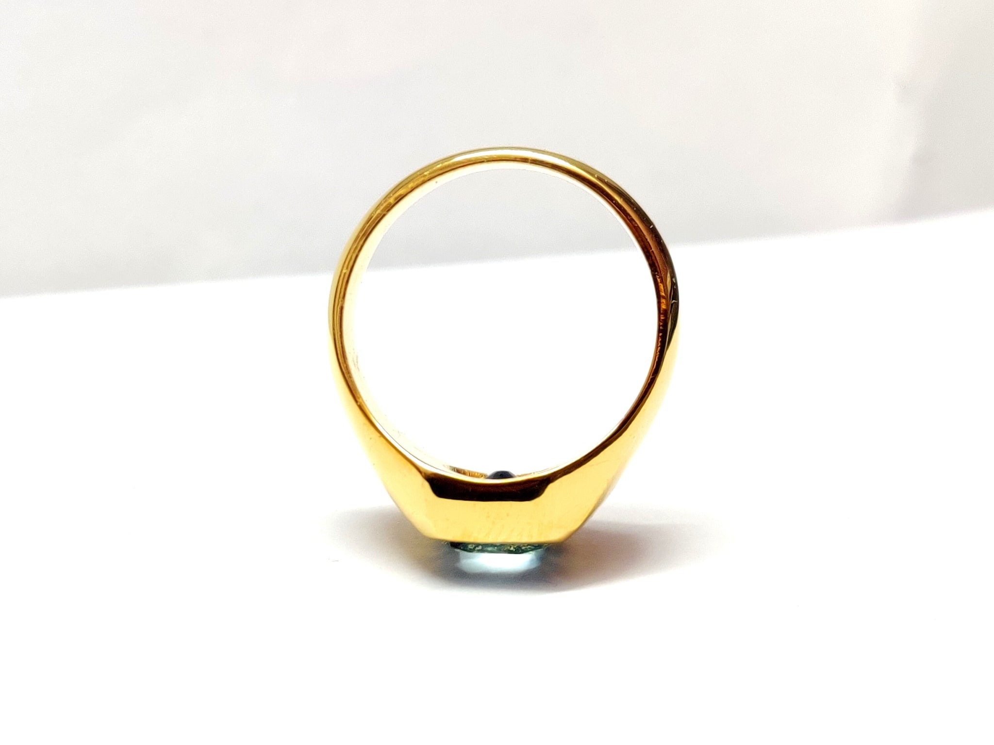 Gold London Blue Topaz Men Ring 18K ,14K, Silver London Blue Topaz Heavy Ring Heavy Gold Men Ring Gold London Blue Topaz Ring Fathers Day